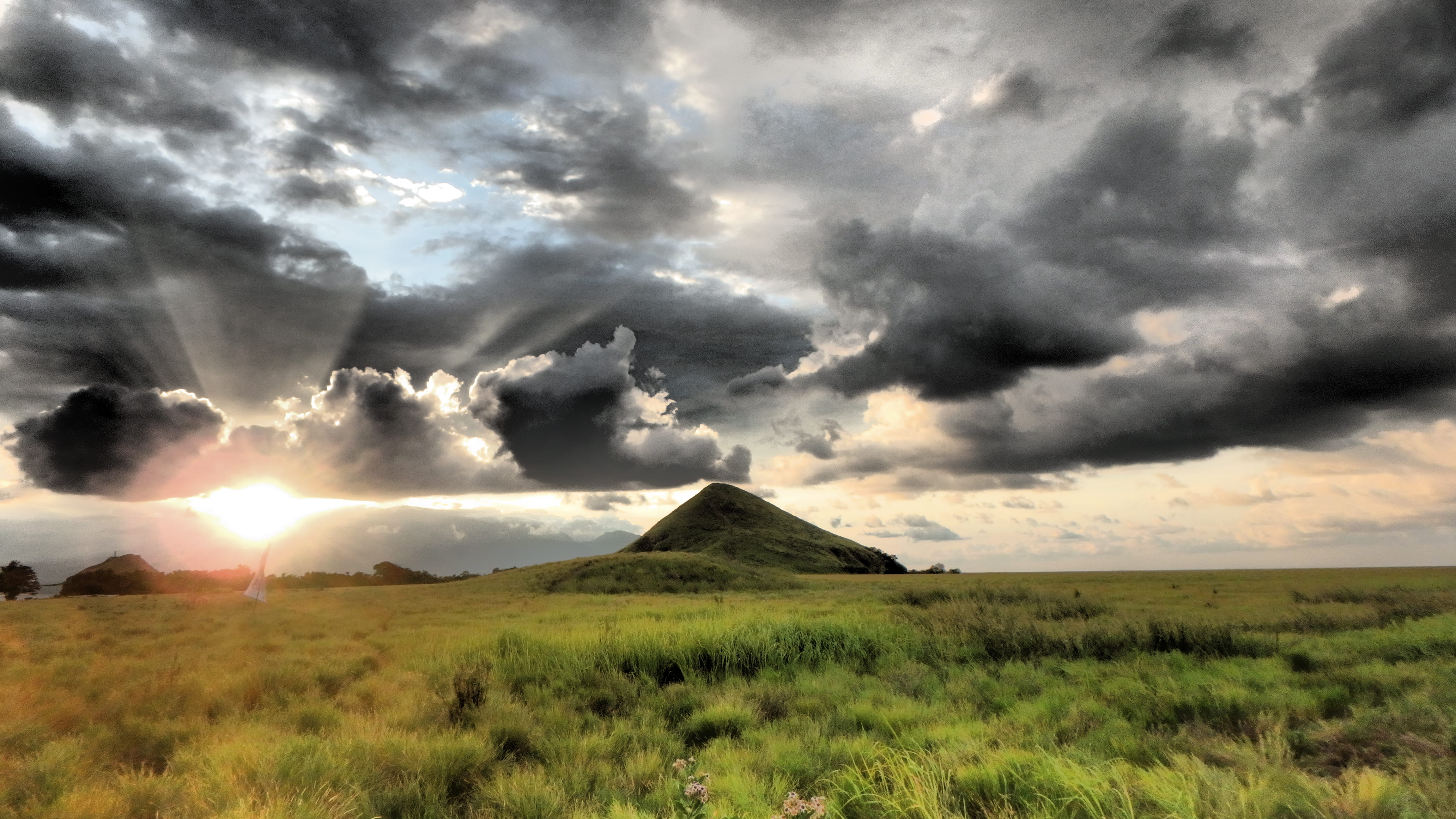 cloud, dramatic, grassland, sunset, hill, cloud - sky, environment