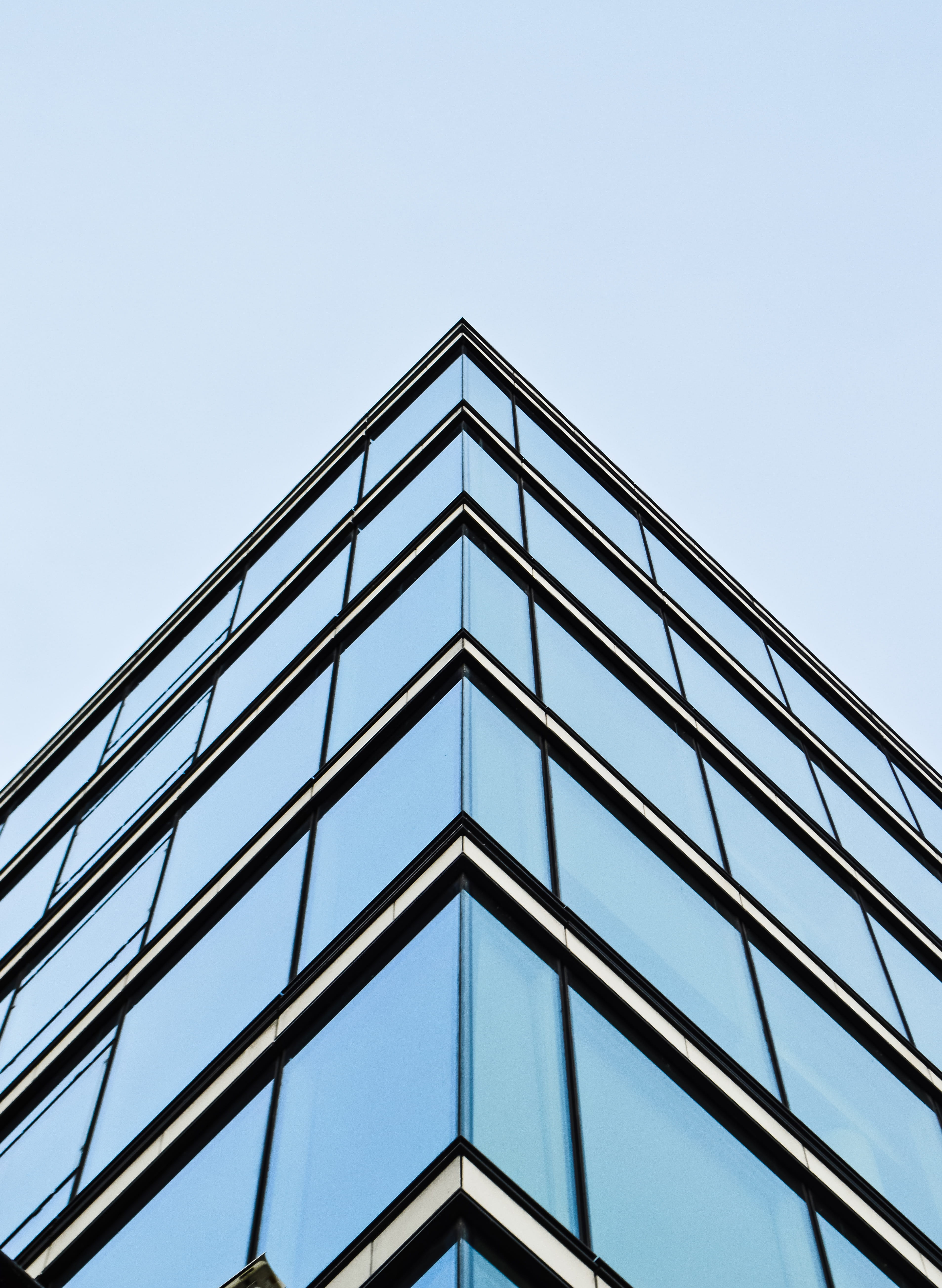 curtain wall building, built structure, architecture, low angle view