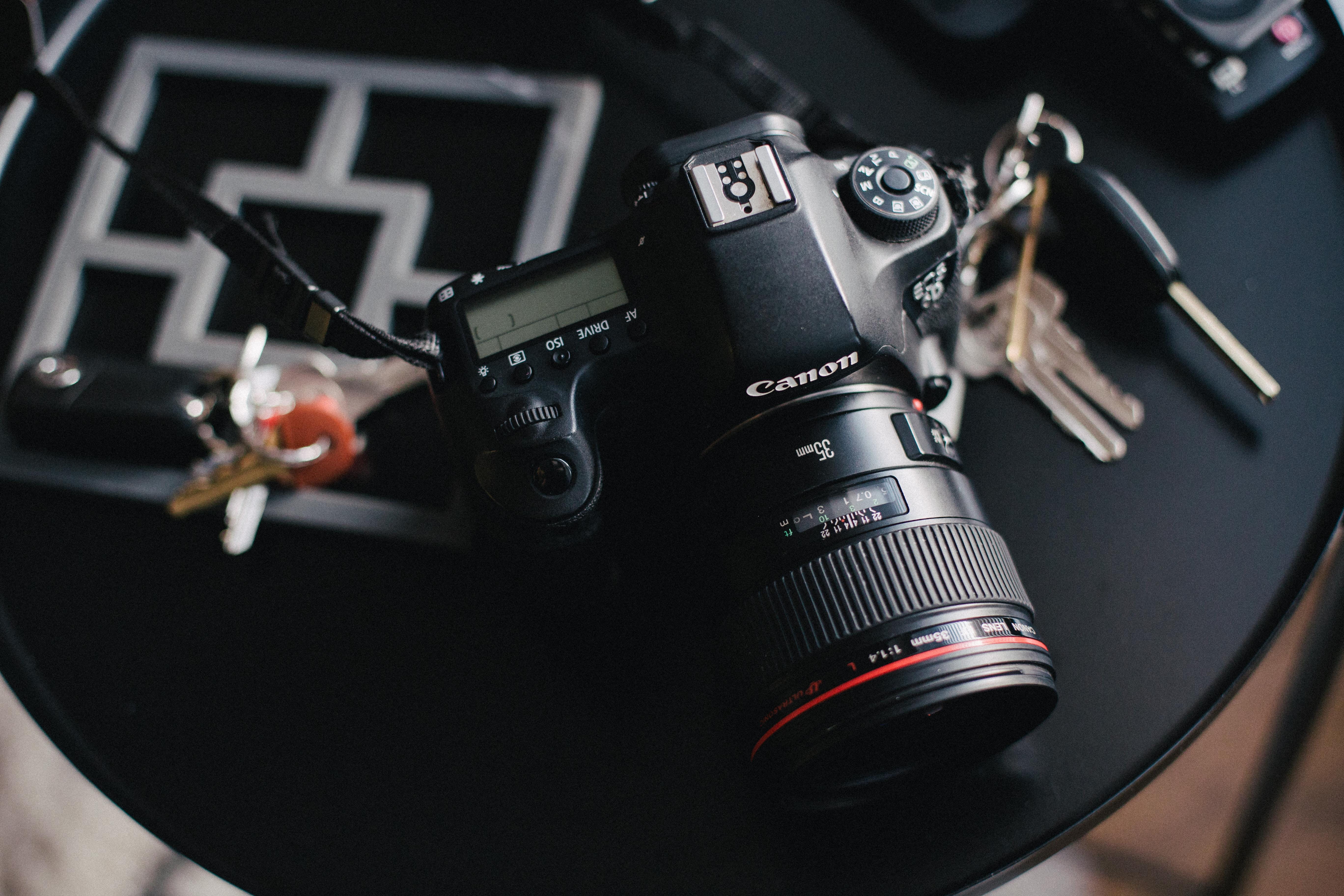 black DSLR camera, electronics, digital camera, video camera