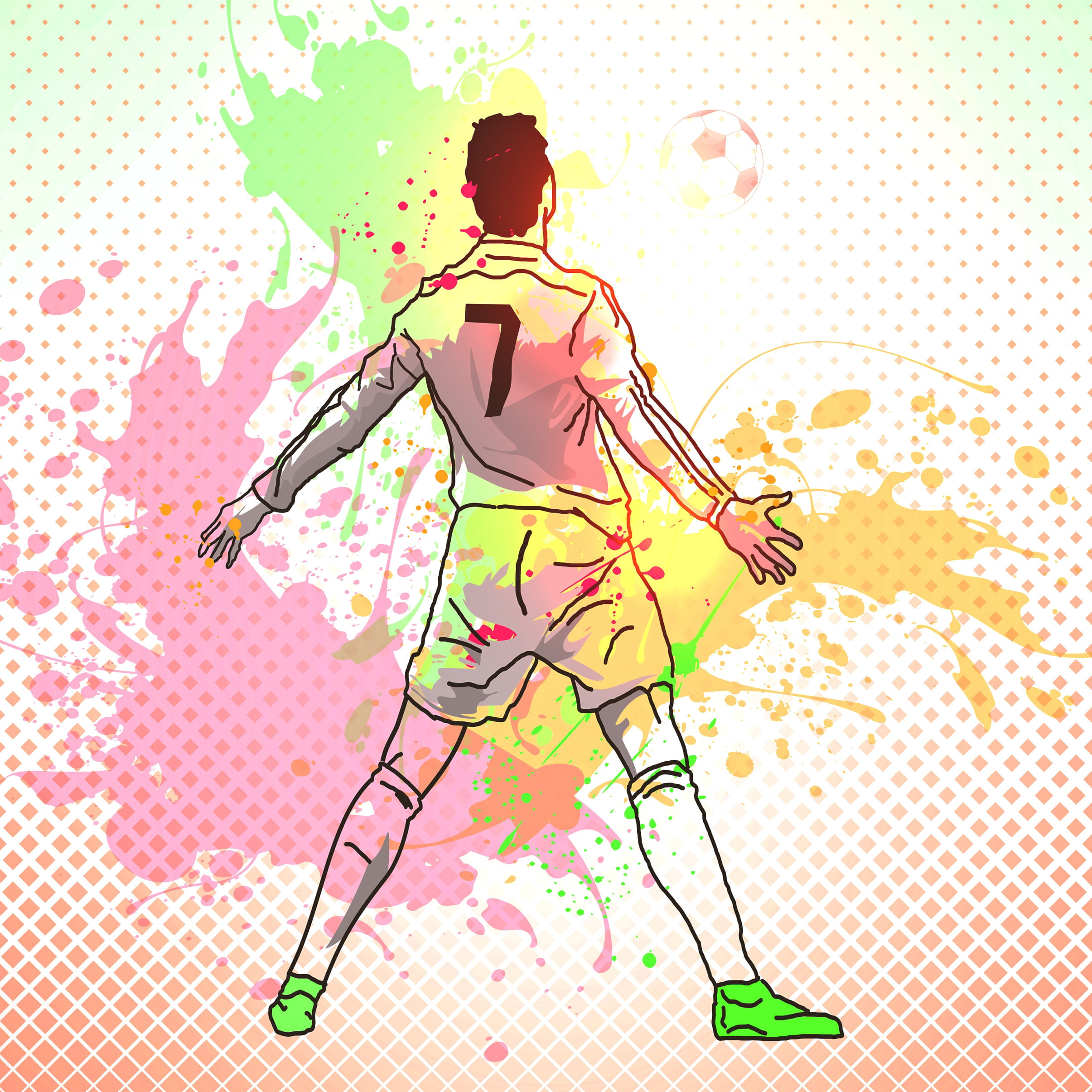 Football Player - Soccer Player - Striker, action, art, artistic