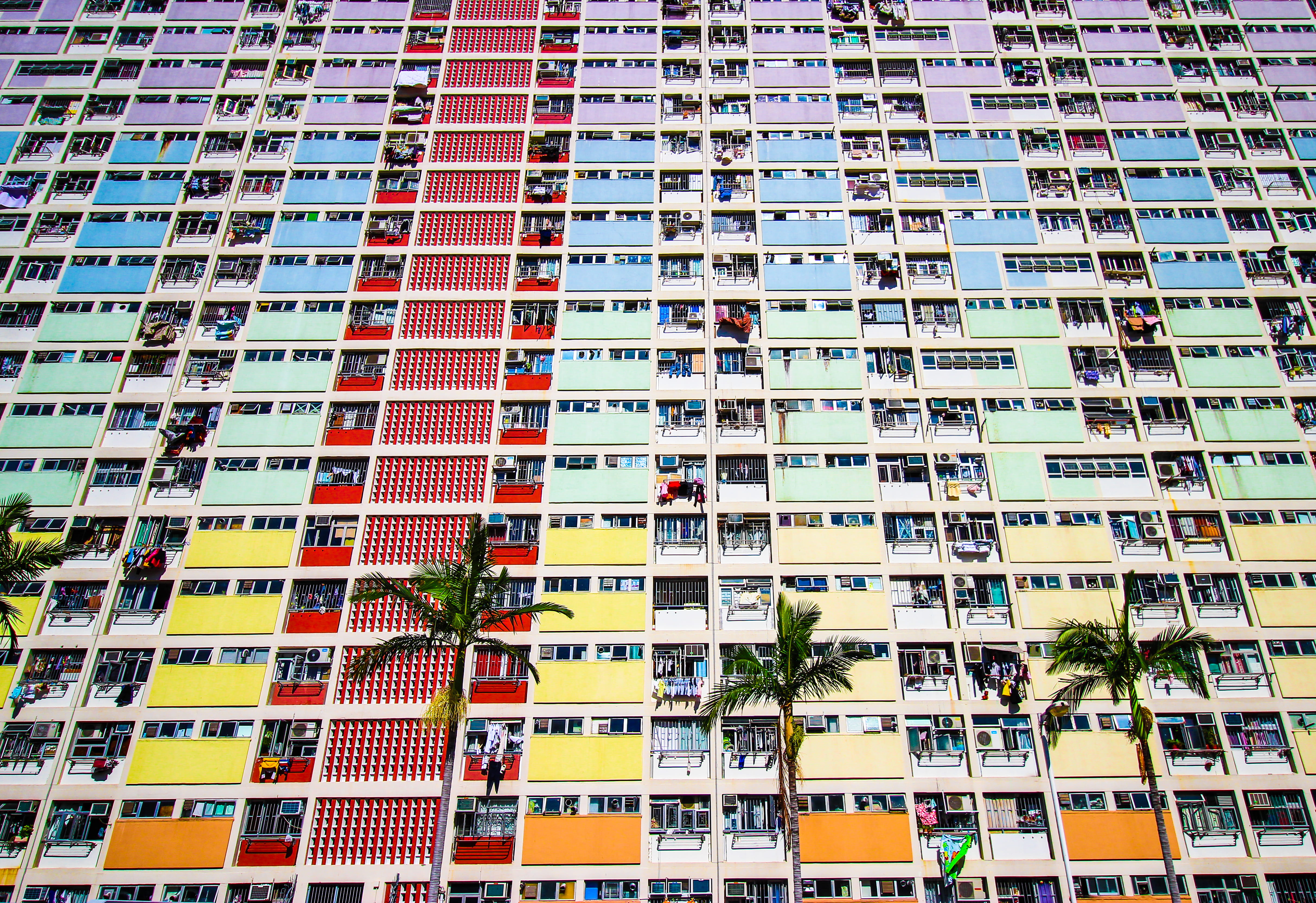 multicolored buildings, building exterior, built structure, window