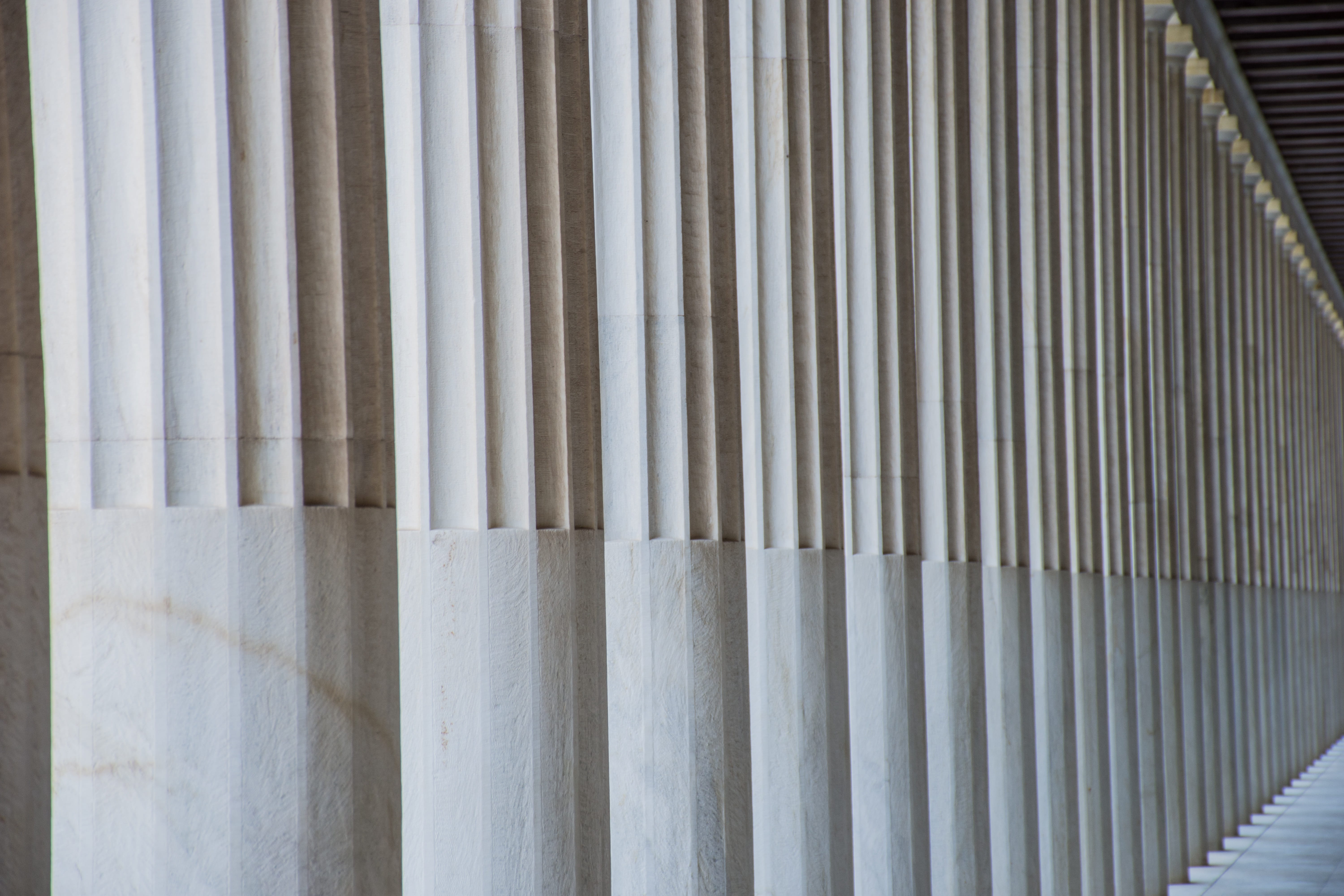 columns, perspective, depth, parallel, worm, museum, temple
