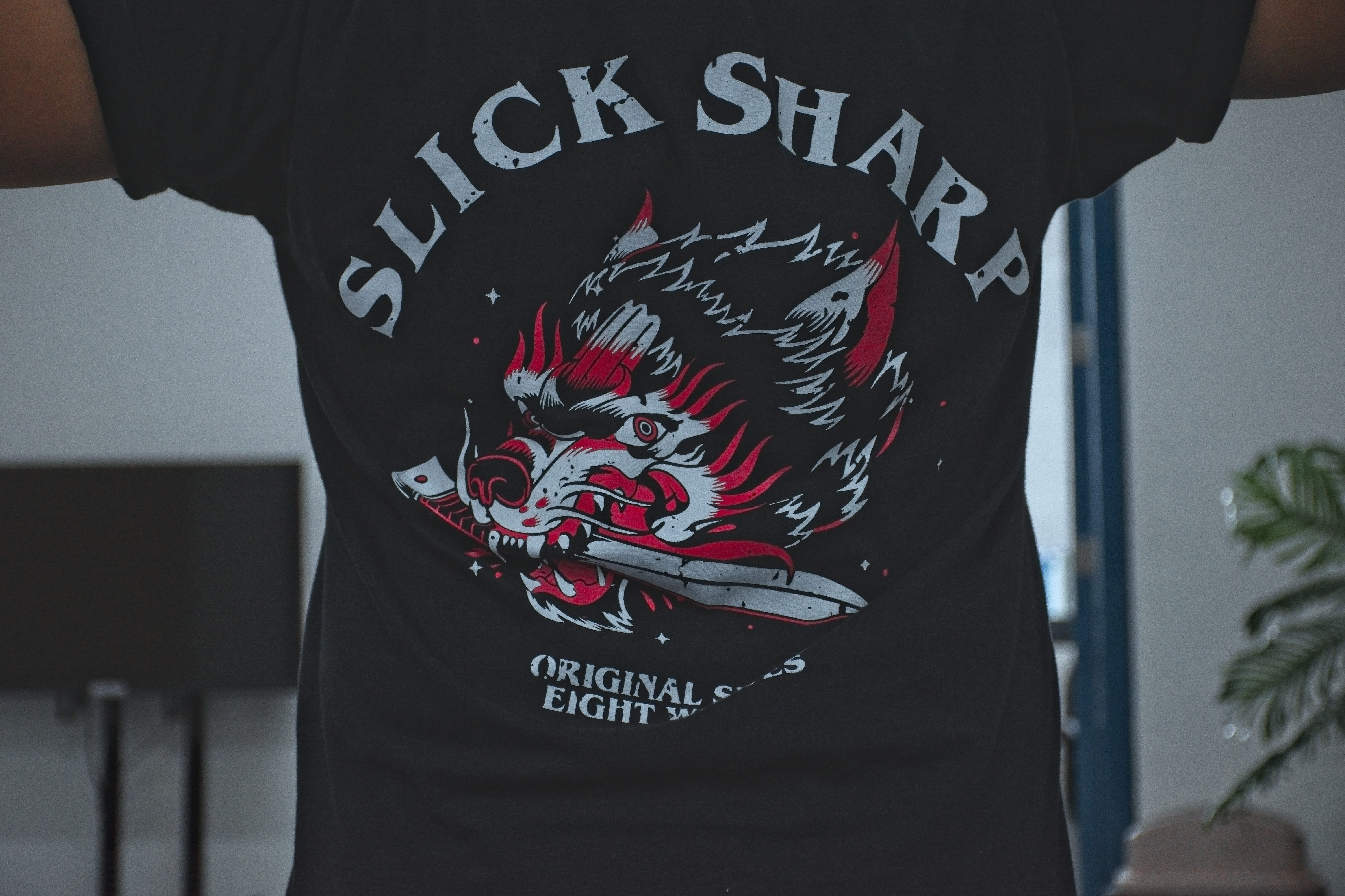 tshirt, graphics, text, close-up, western script, red, representation