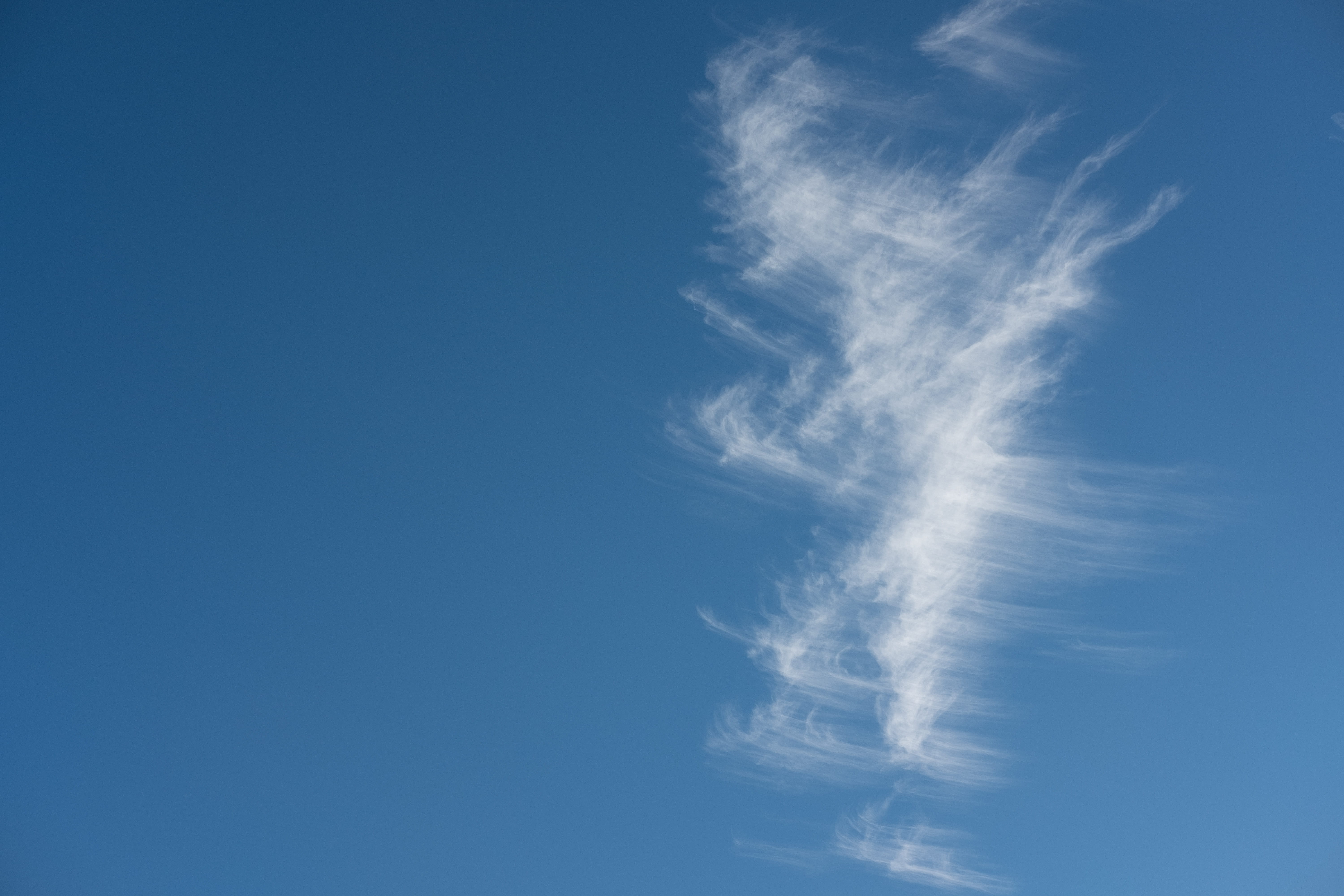 sky, clouds, wispy clouds, blue, low angle view, cloud - sky