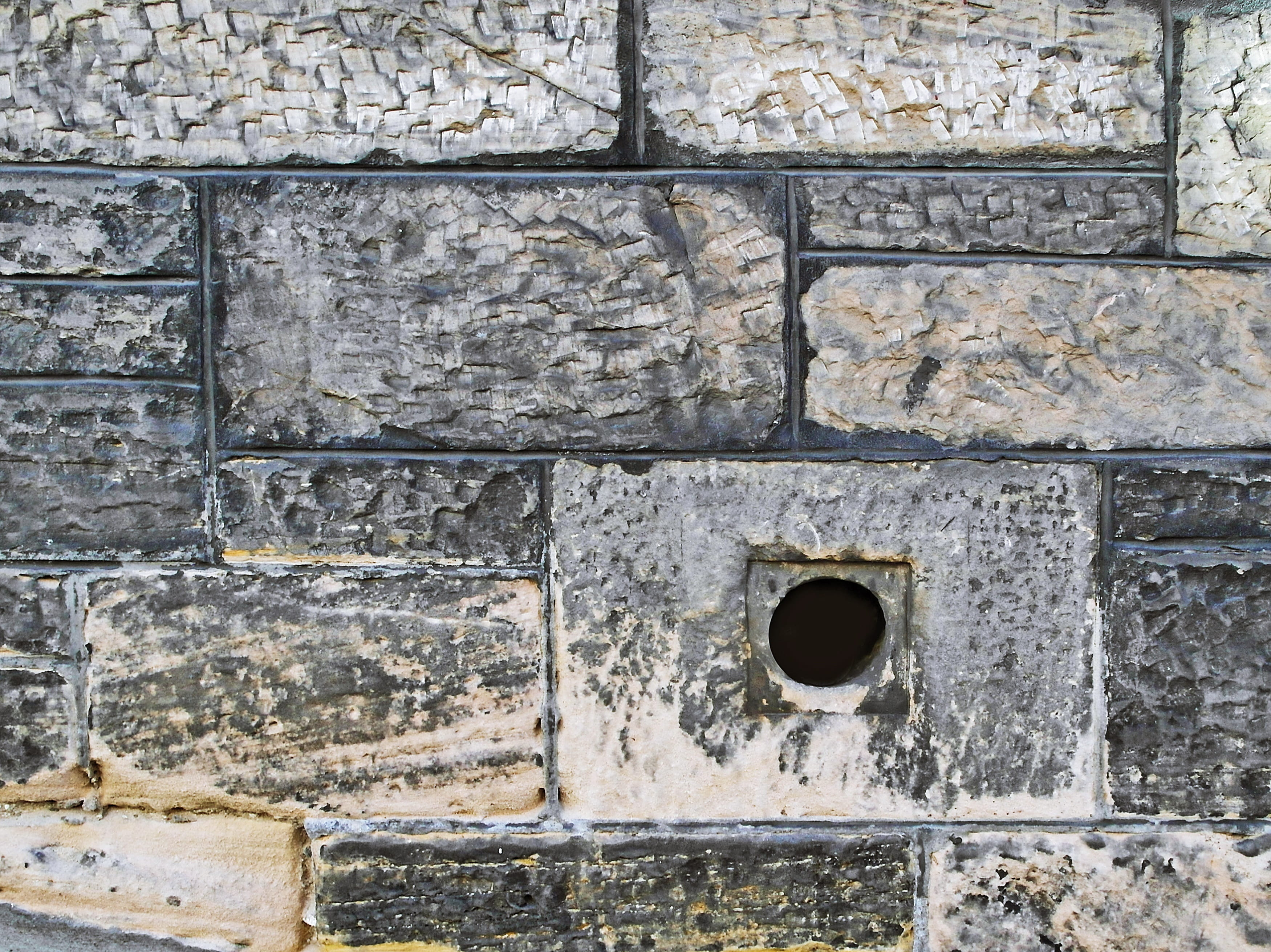 path, walkway, wall, brick, hole, stone wall, sidewalk, pavement