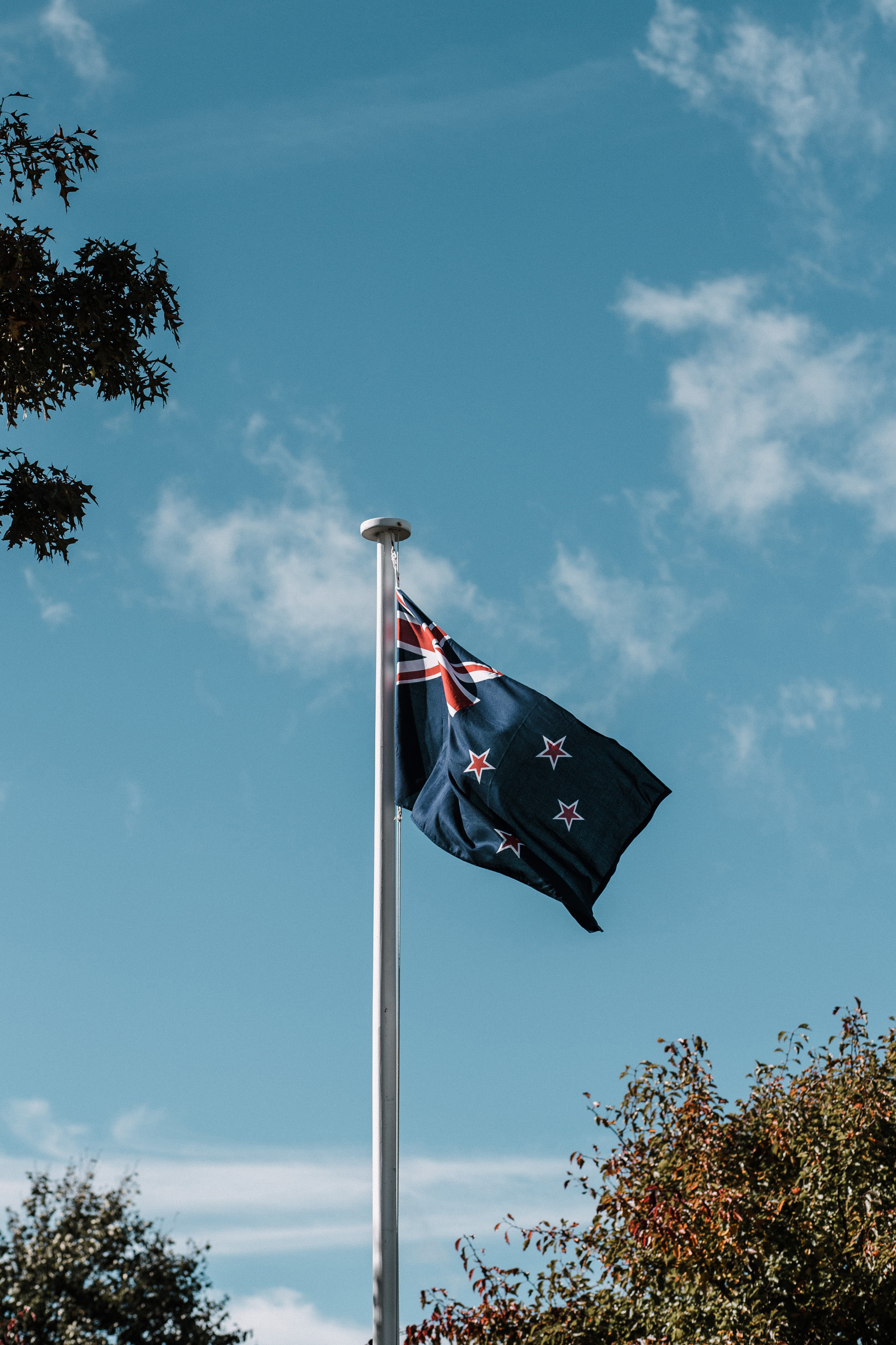 New Zealand Flag, administration, Aotearoa, blue sky, country