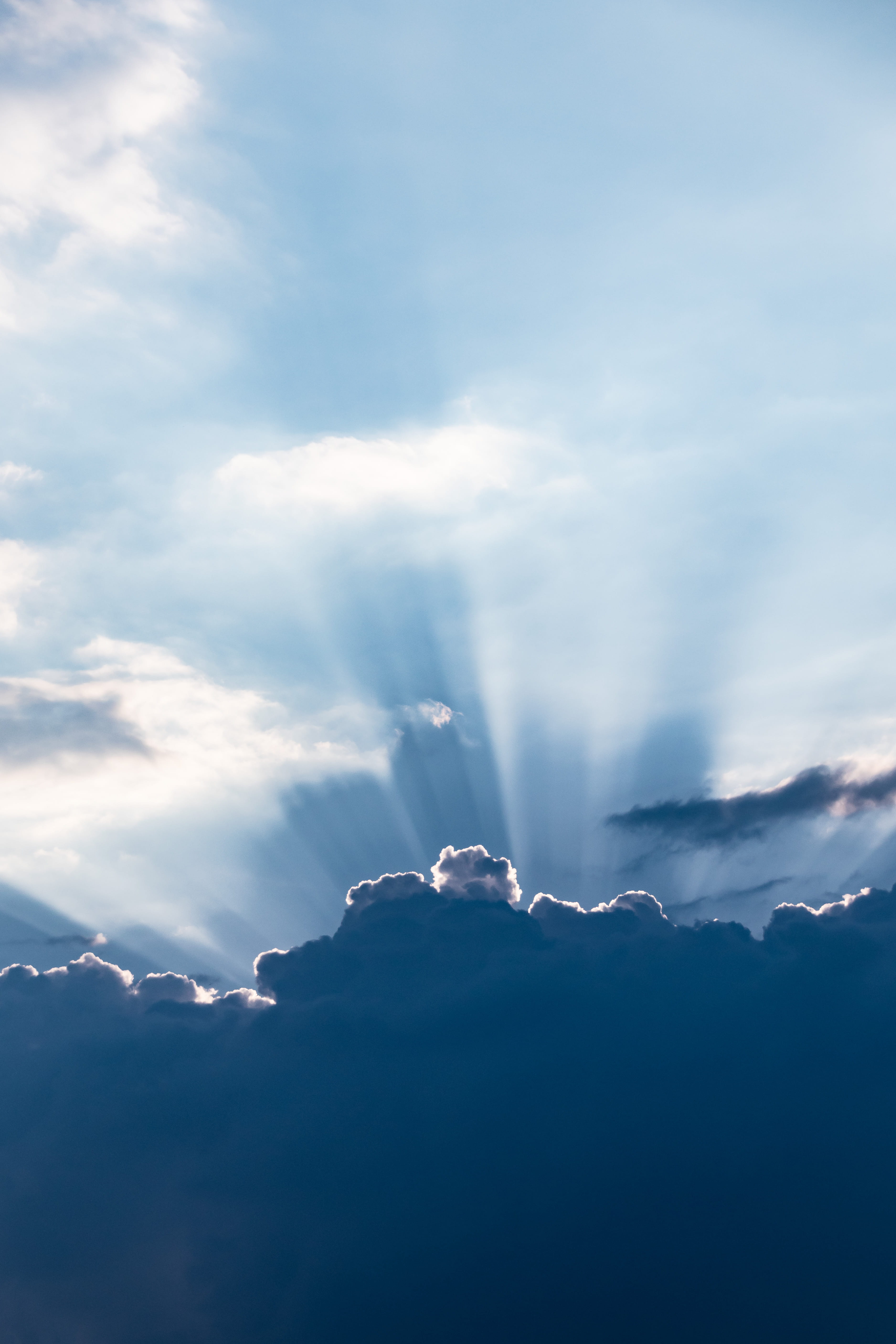 Free download | HD wallpaper: sun rays above silhouette of clouds, sky ...