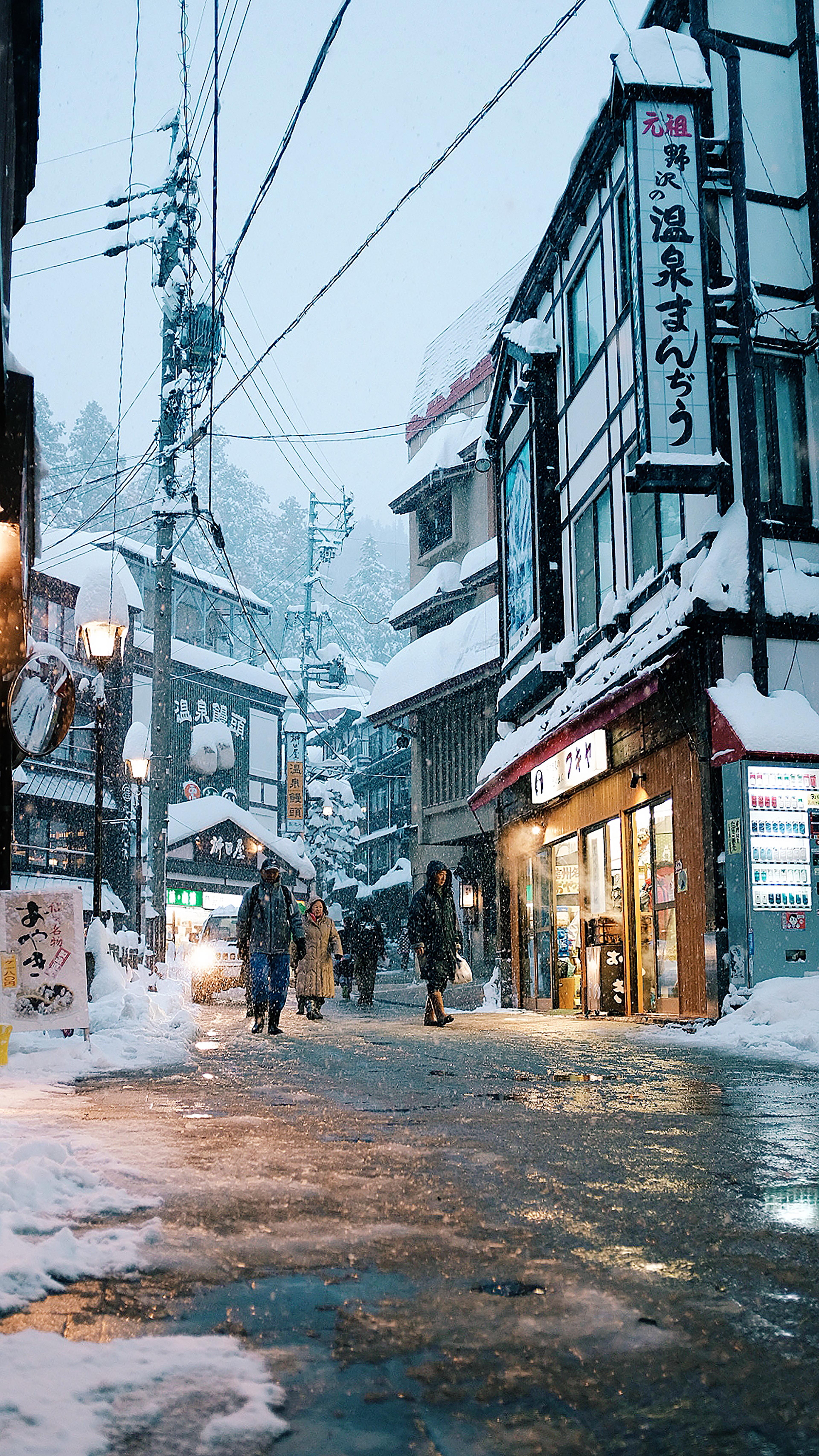 japan, nozawaonsen, winter, street, snow, cold, wallpaper, building exterior