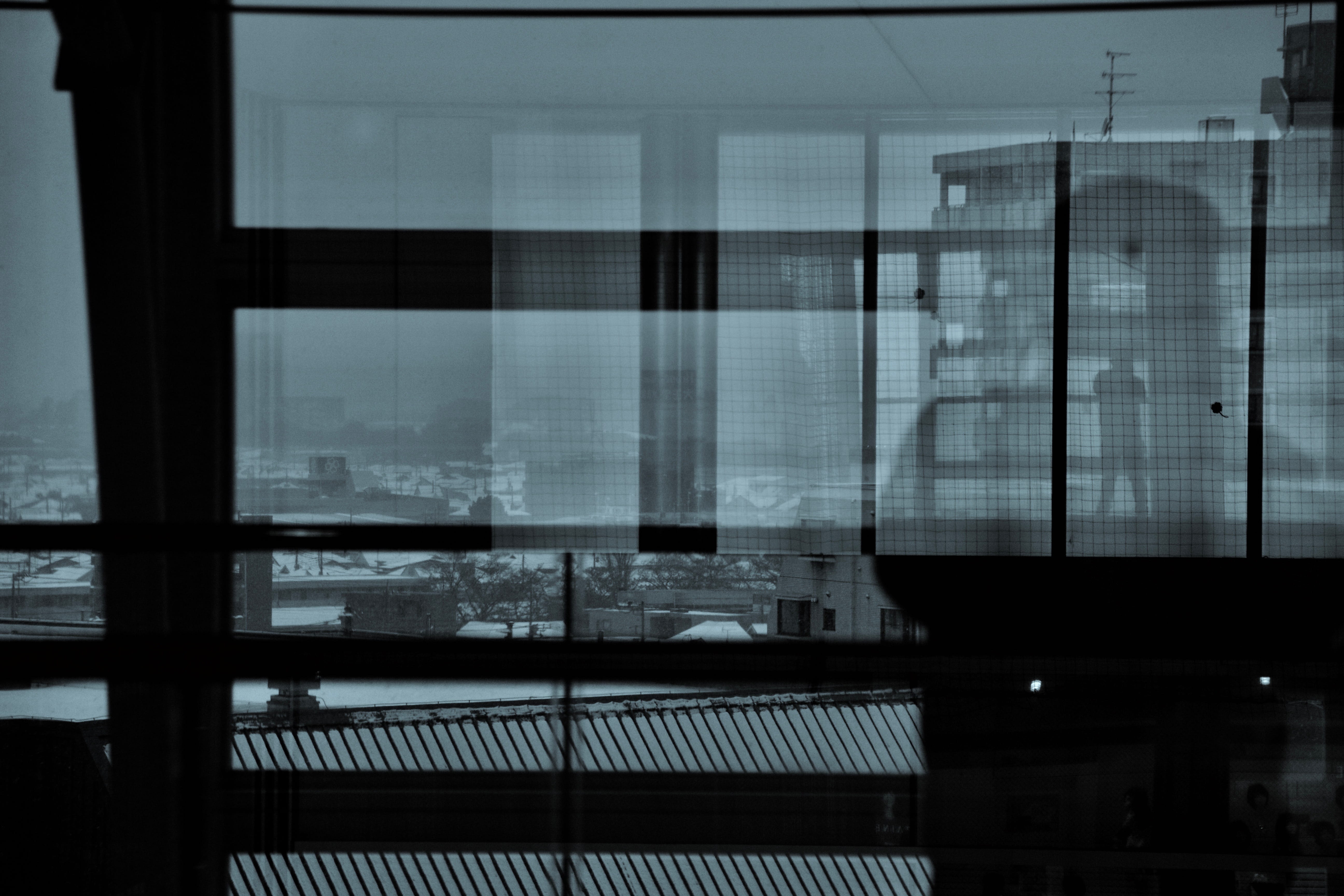 snow, camera, japan, glass - material, window, architecture
