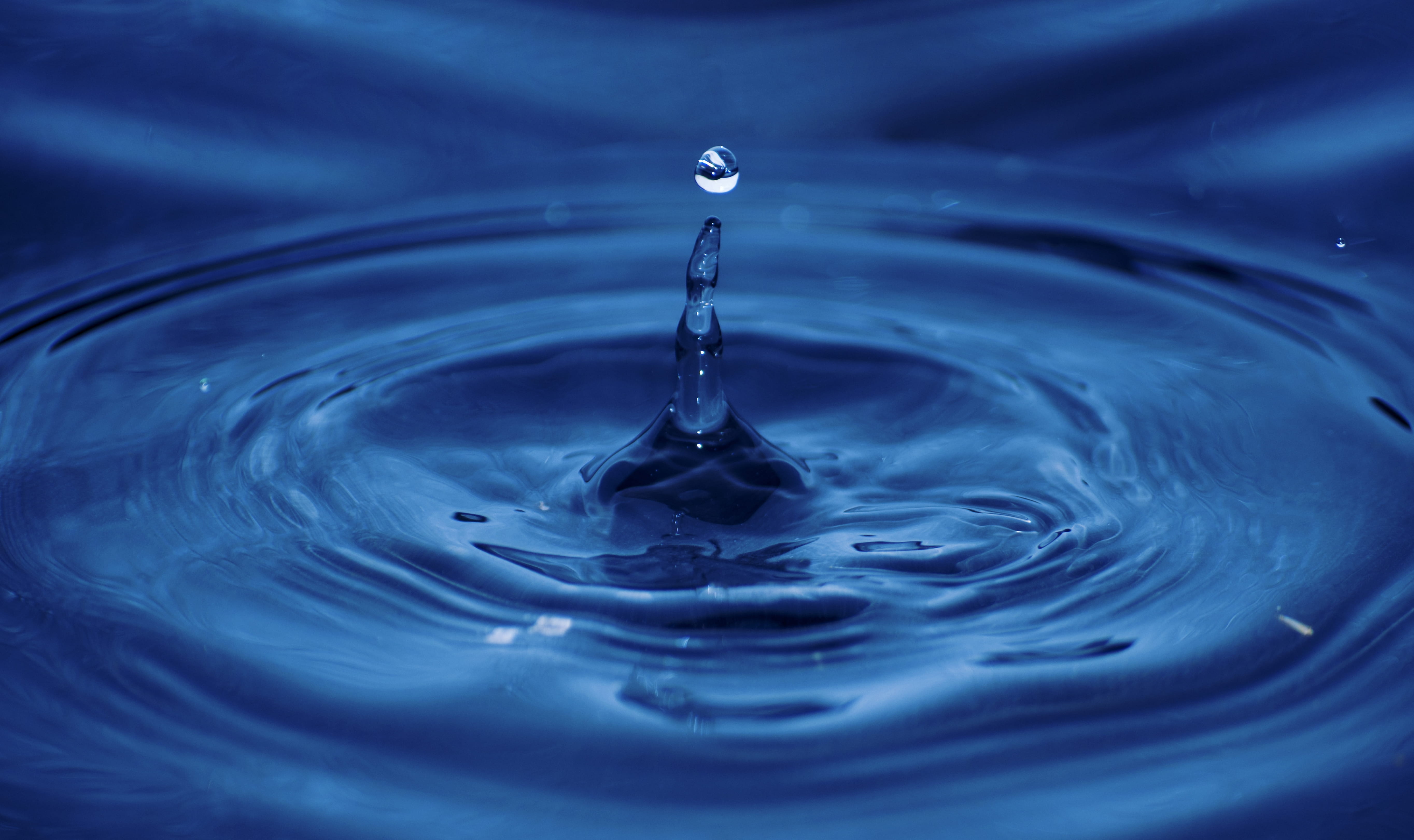 drop, water, blue, macro, splash, rippled, motion, falling