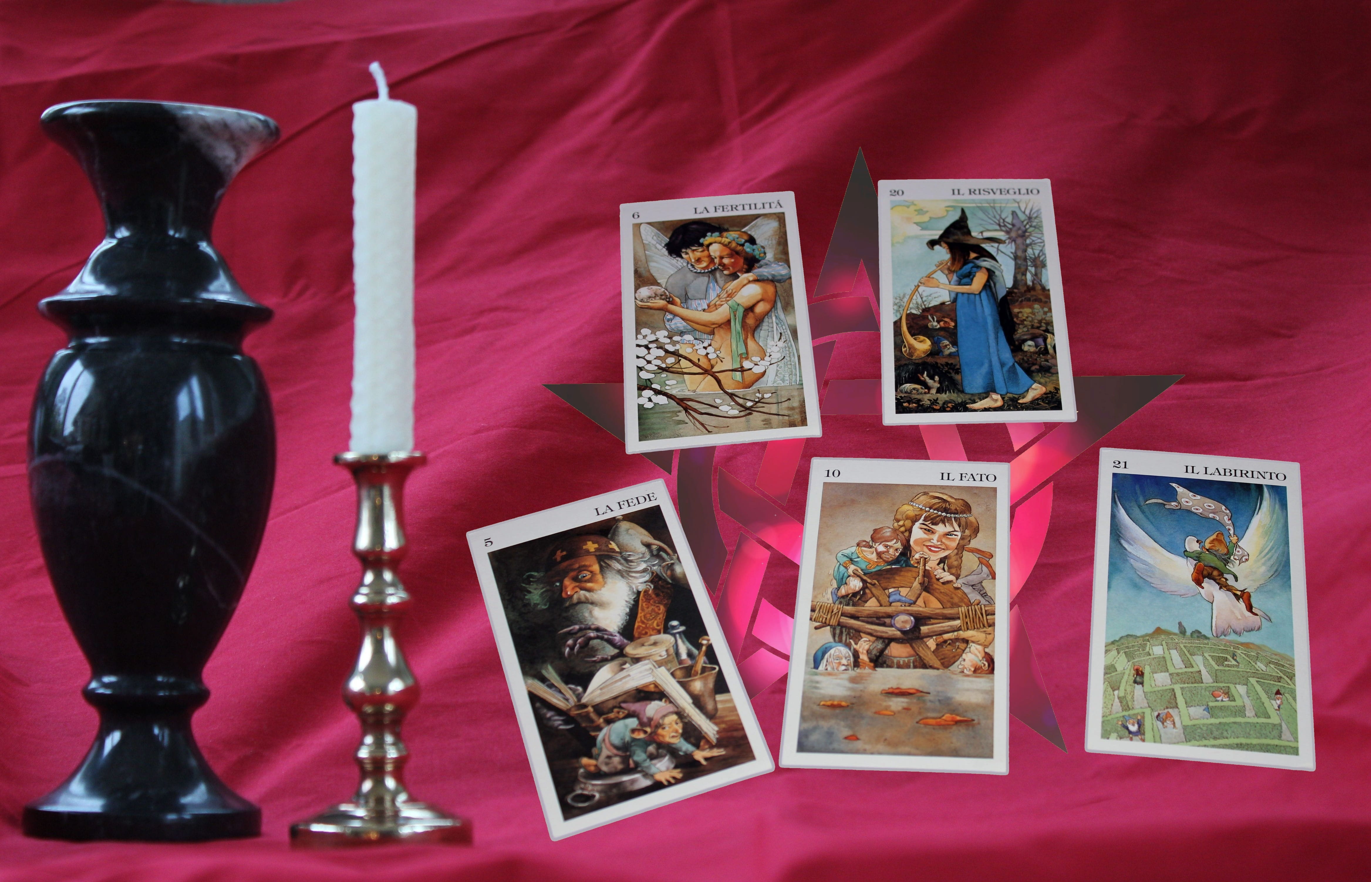 tarot, cards, urn, candle, candlestick, fate, faith, psychic