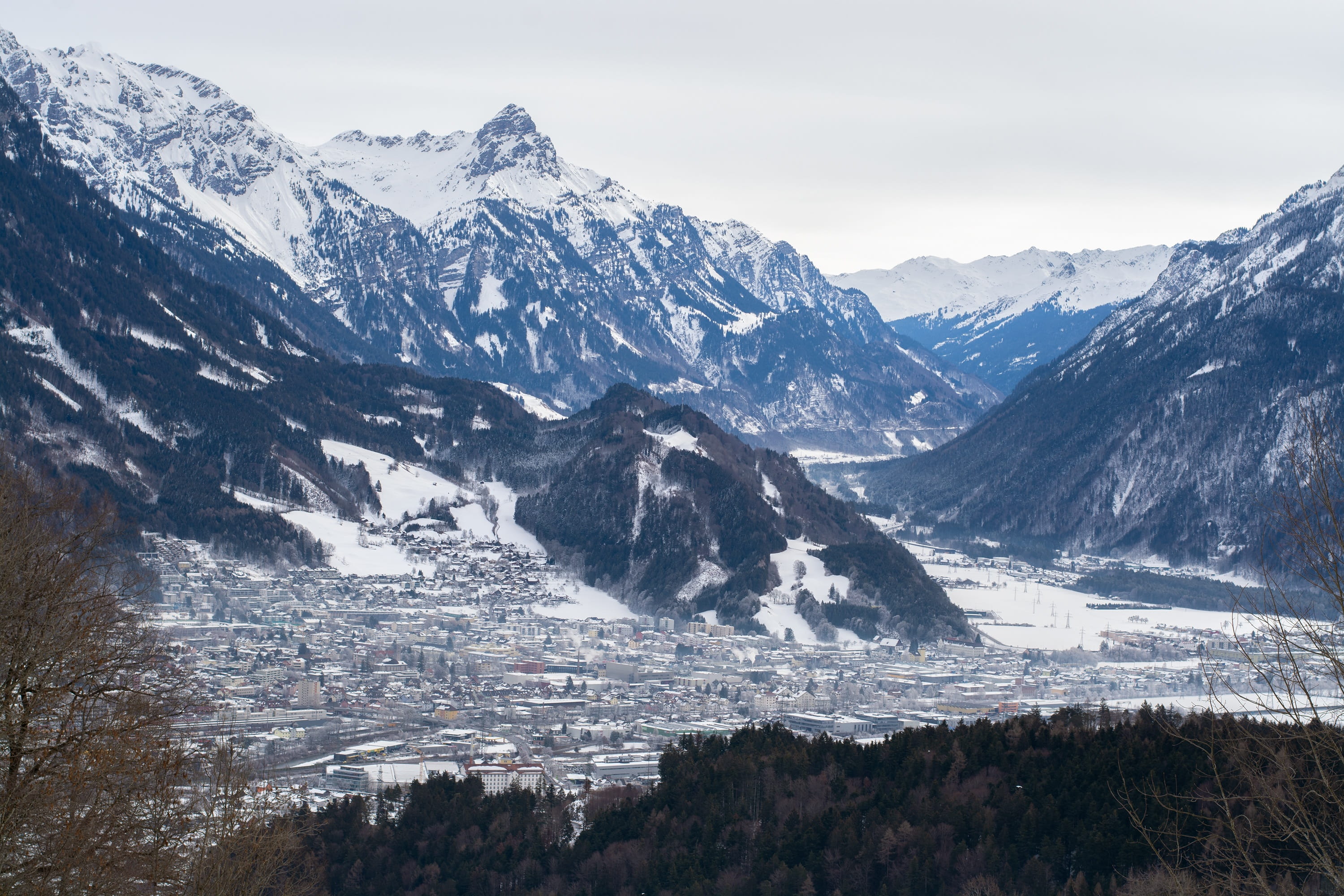 landscape, winter, wintry, outlook, mountains, valley, cold