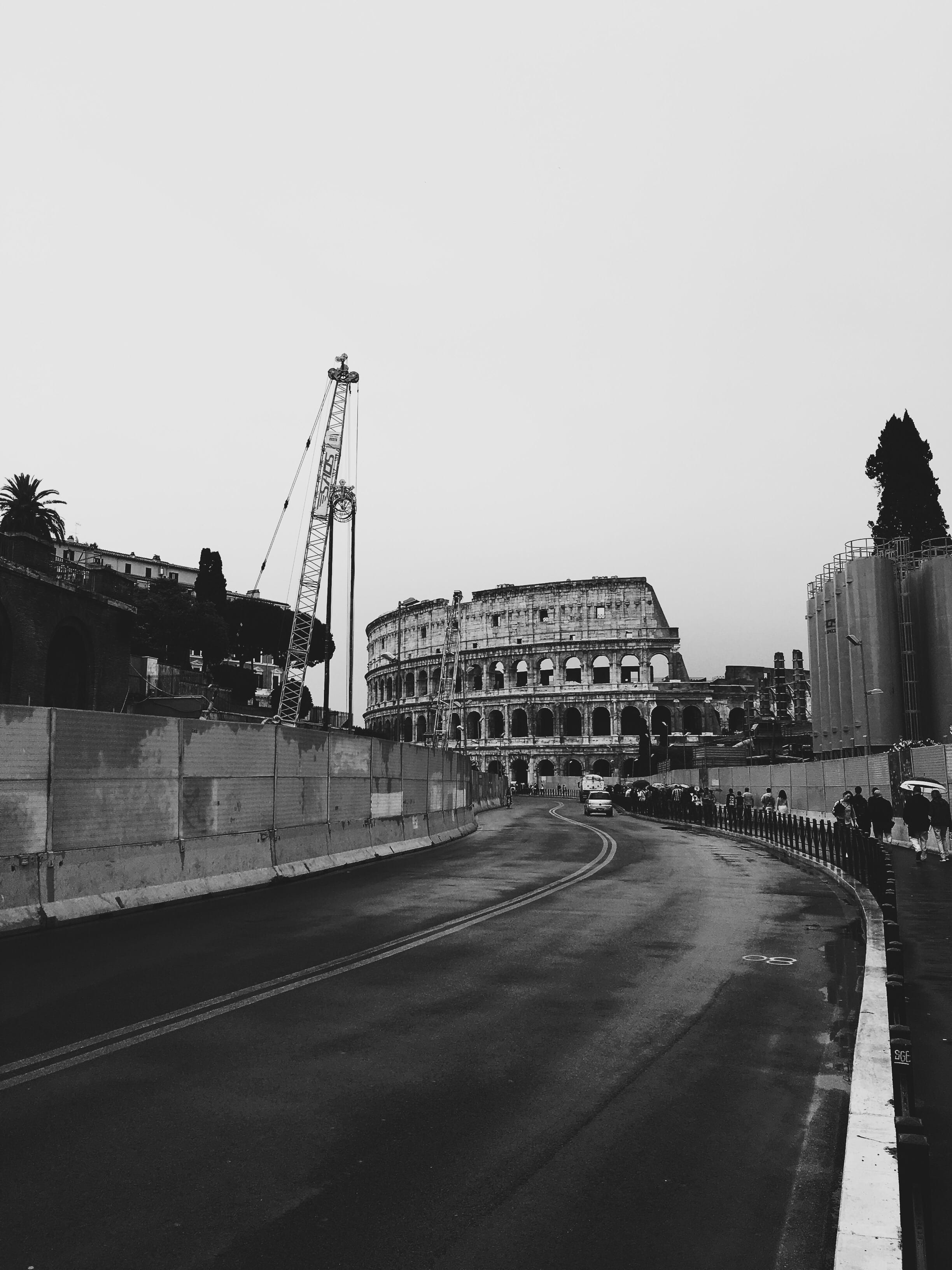 rome, sky, transportation, road, architecture, built structure