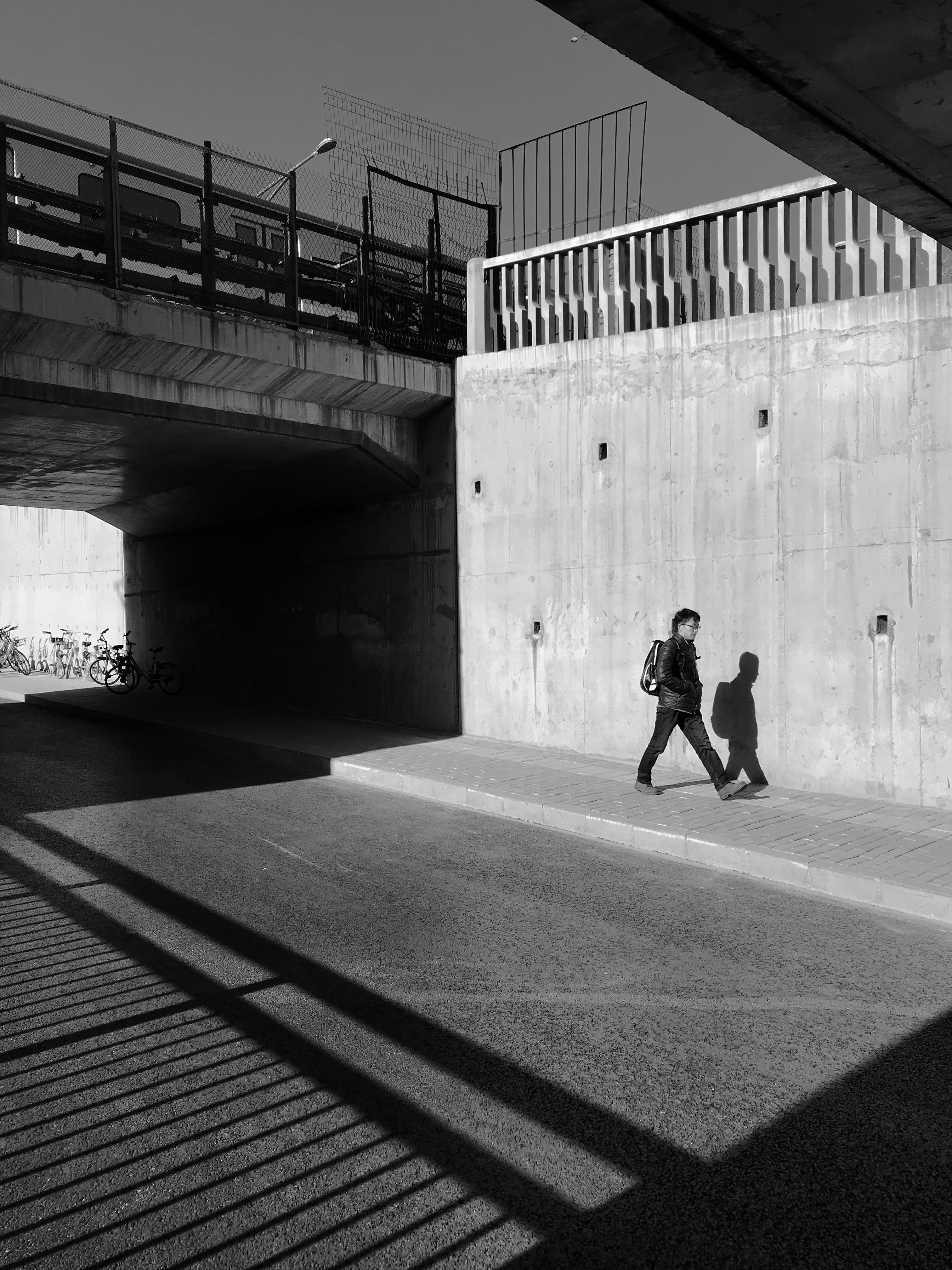 black, light, architecture, built structure, full length, real people