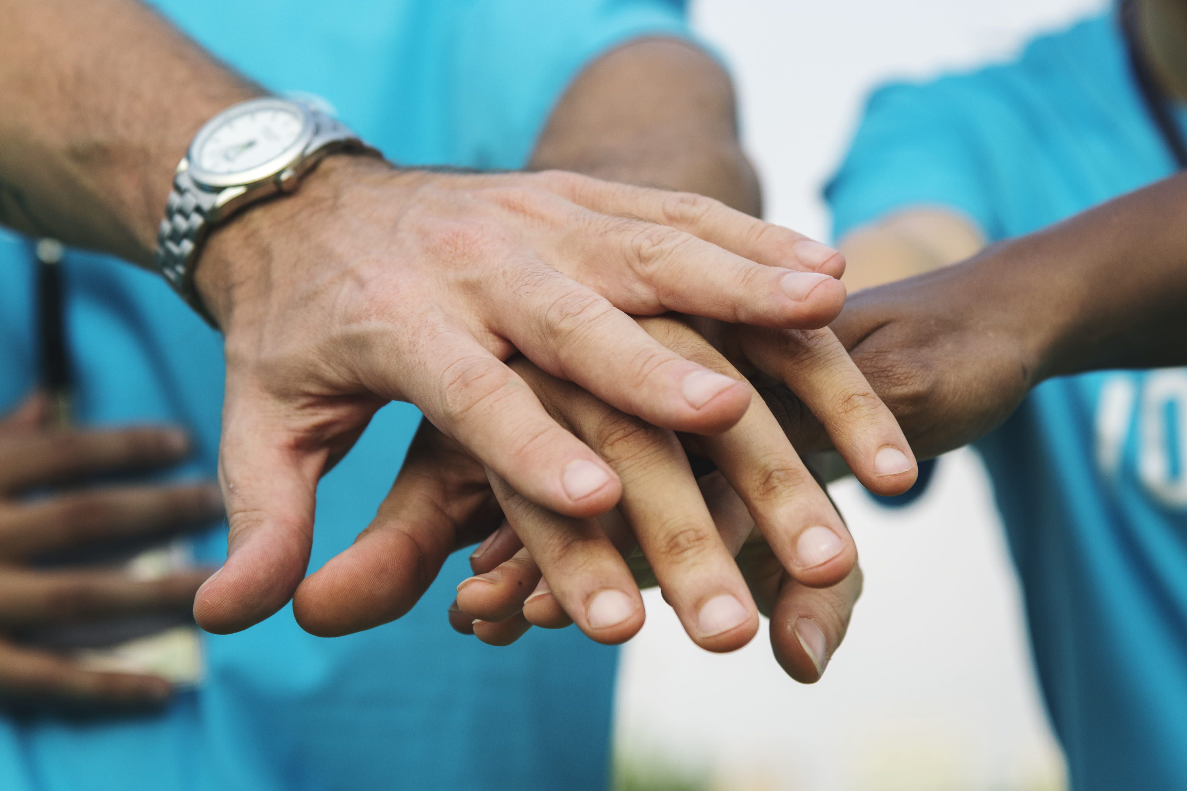 Three Person Putting Hands Together Close-up Photo, blur, charity