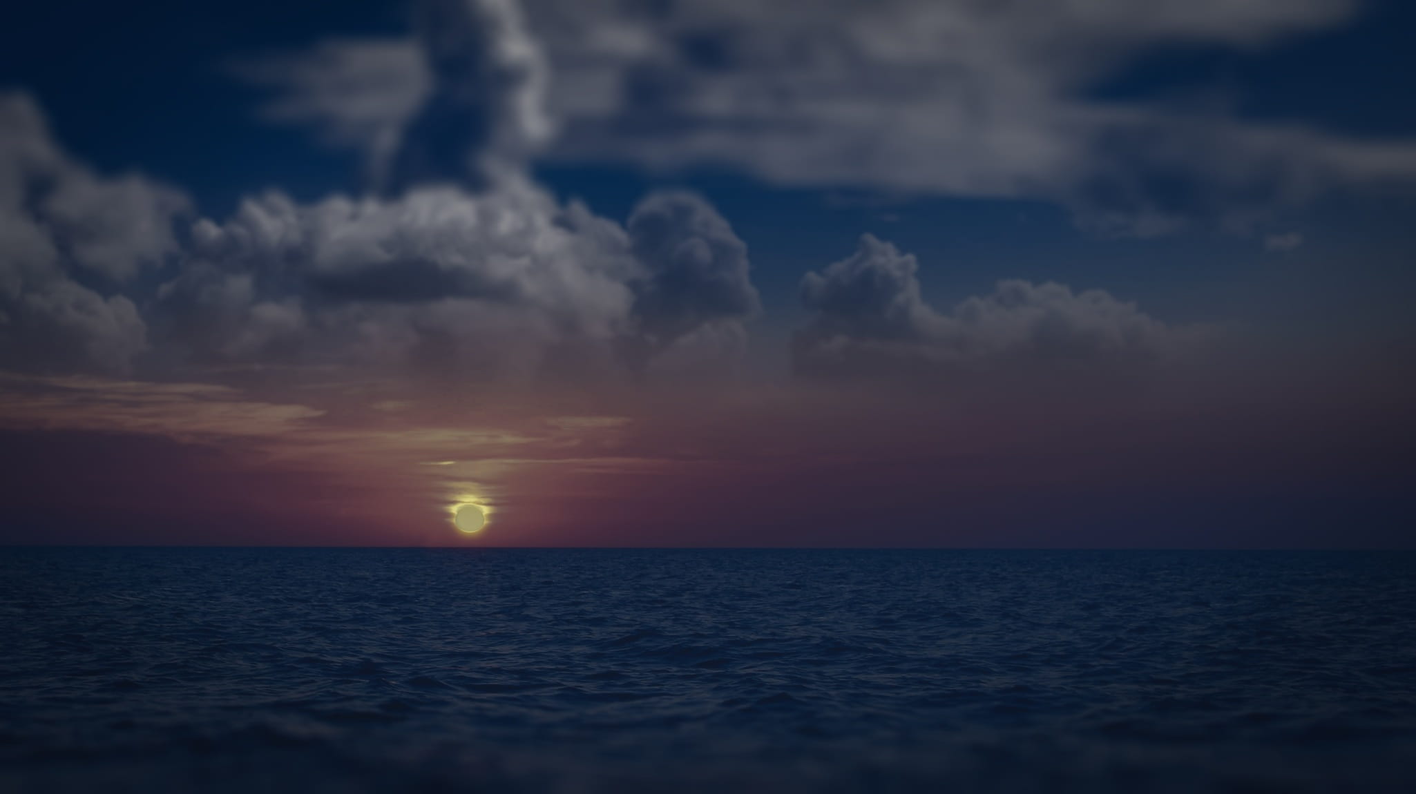 sea dreams, the sky, night, month, sunset, ocean, span, horizon over water