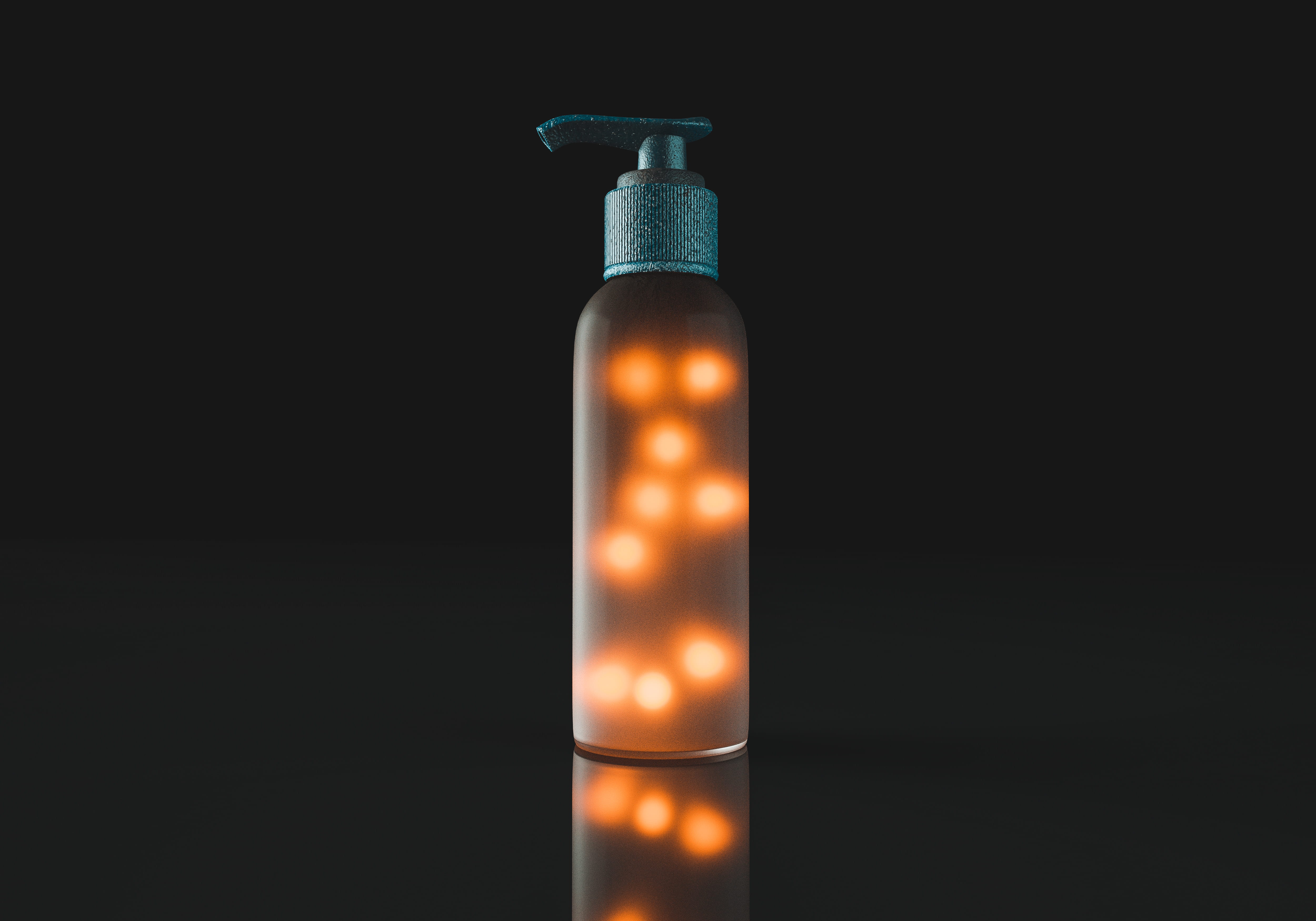 Brown and Gray Lighted Pump Bottle With Black Background, 4k wallpaper