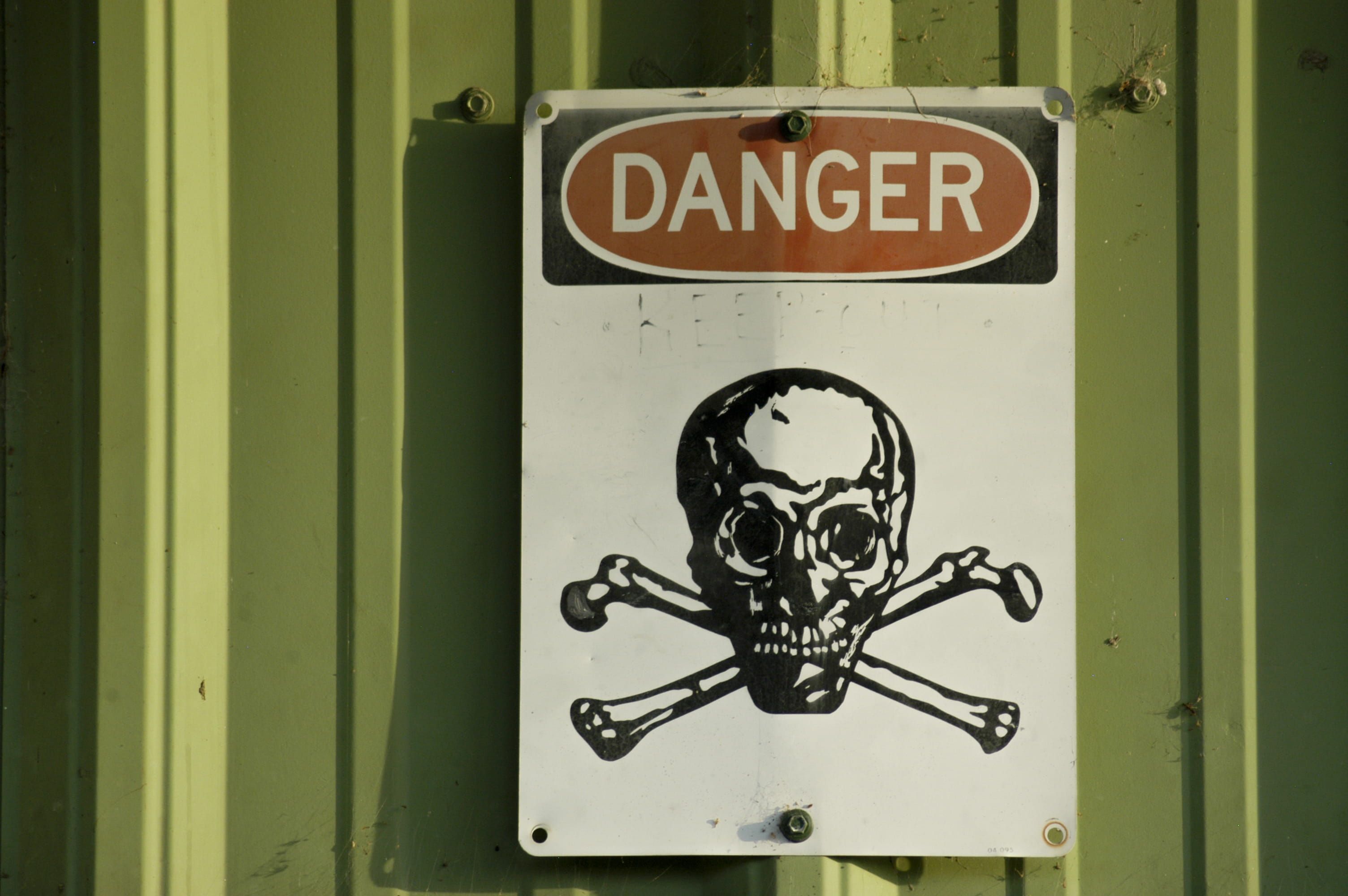 white danger circuit panel, text, western script, communication