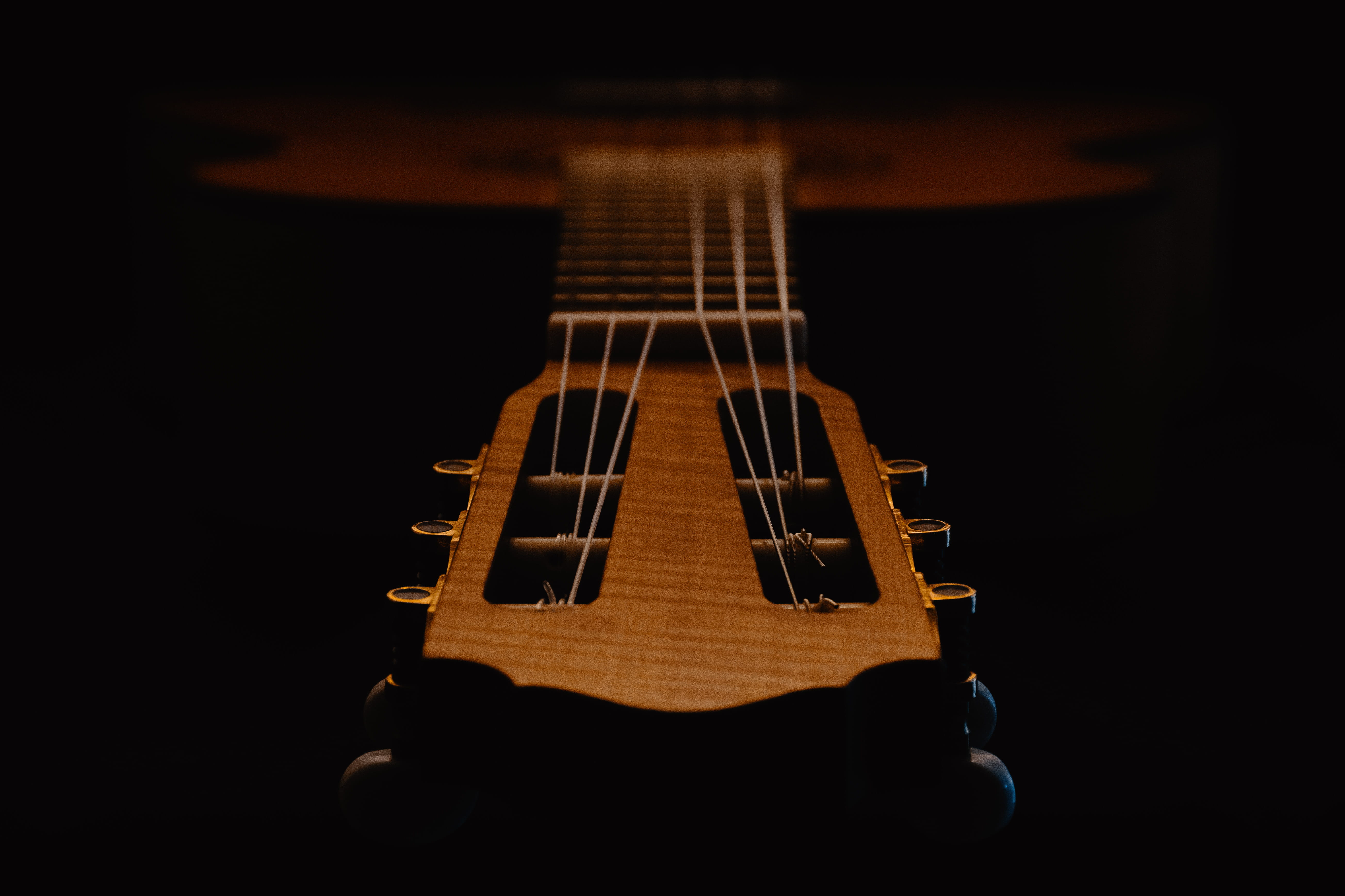 Selective Focus Photograph of Guitar Headstock, classic, classical guitar