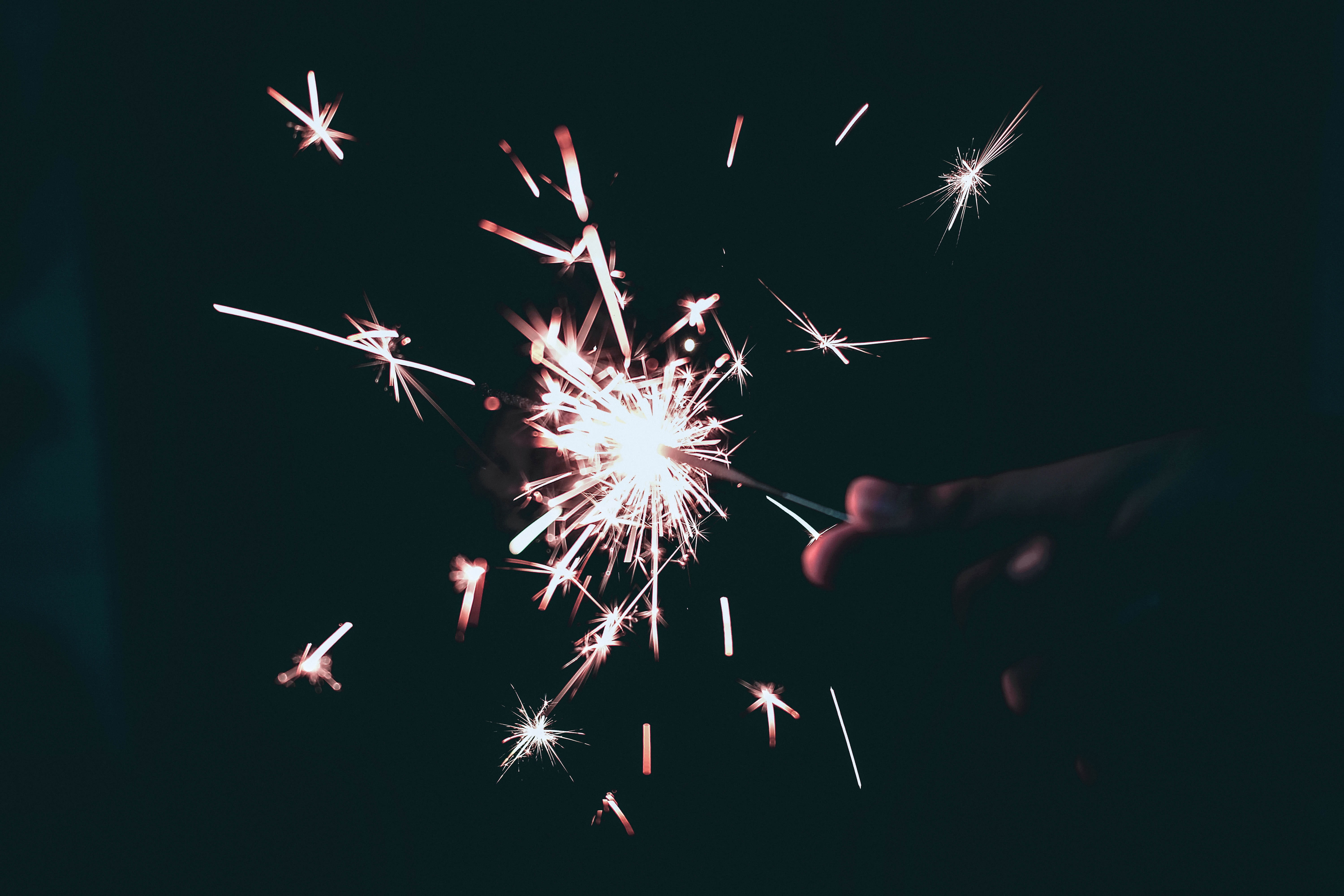 new year, new year's eve, firework, sparkler, light, bright