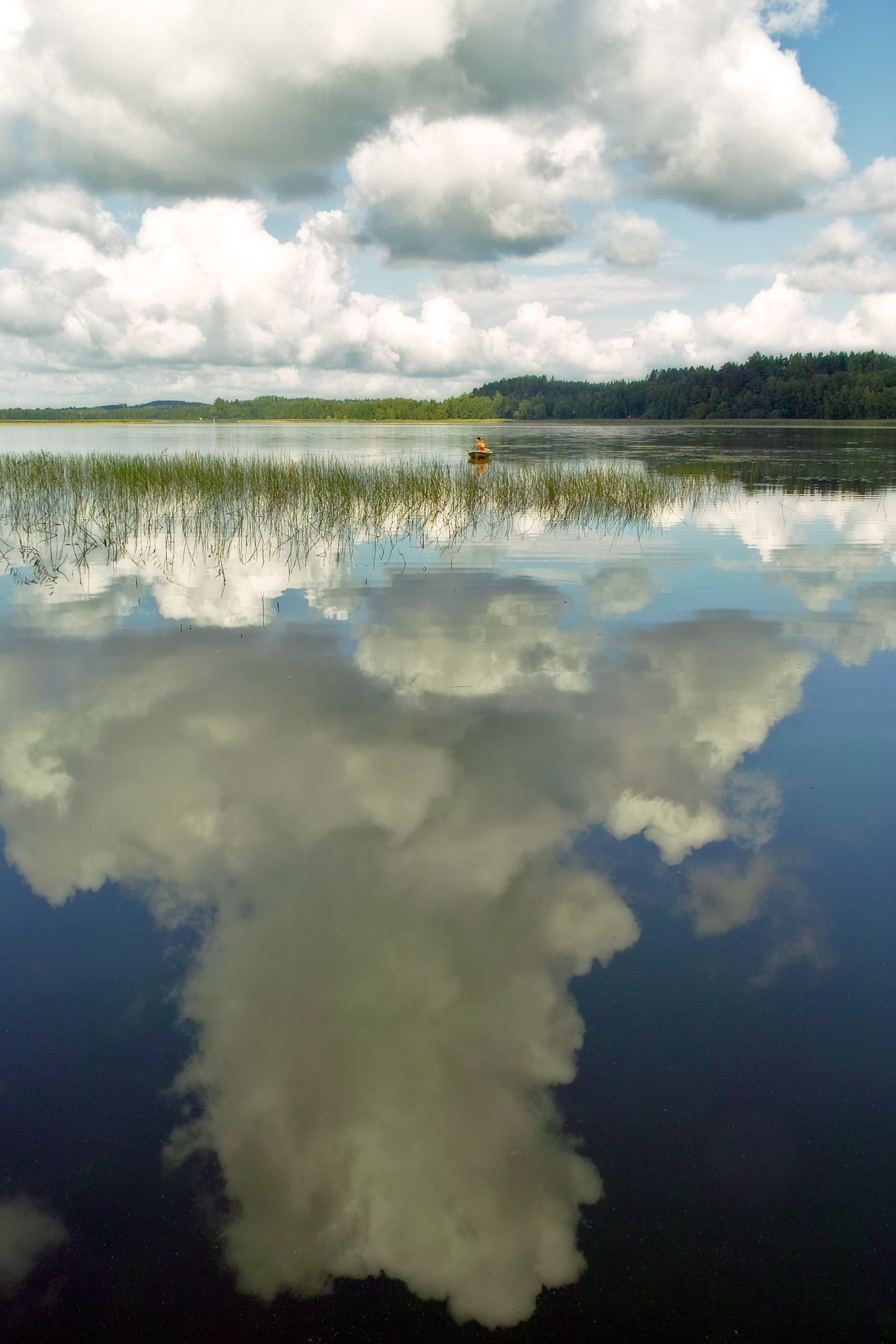 lake, mirroring, cloud, nature, waters, reflection, deep, sky