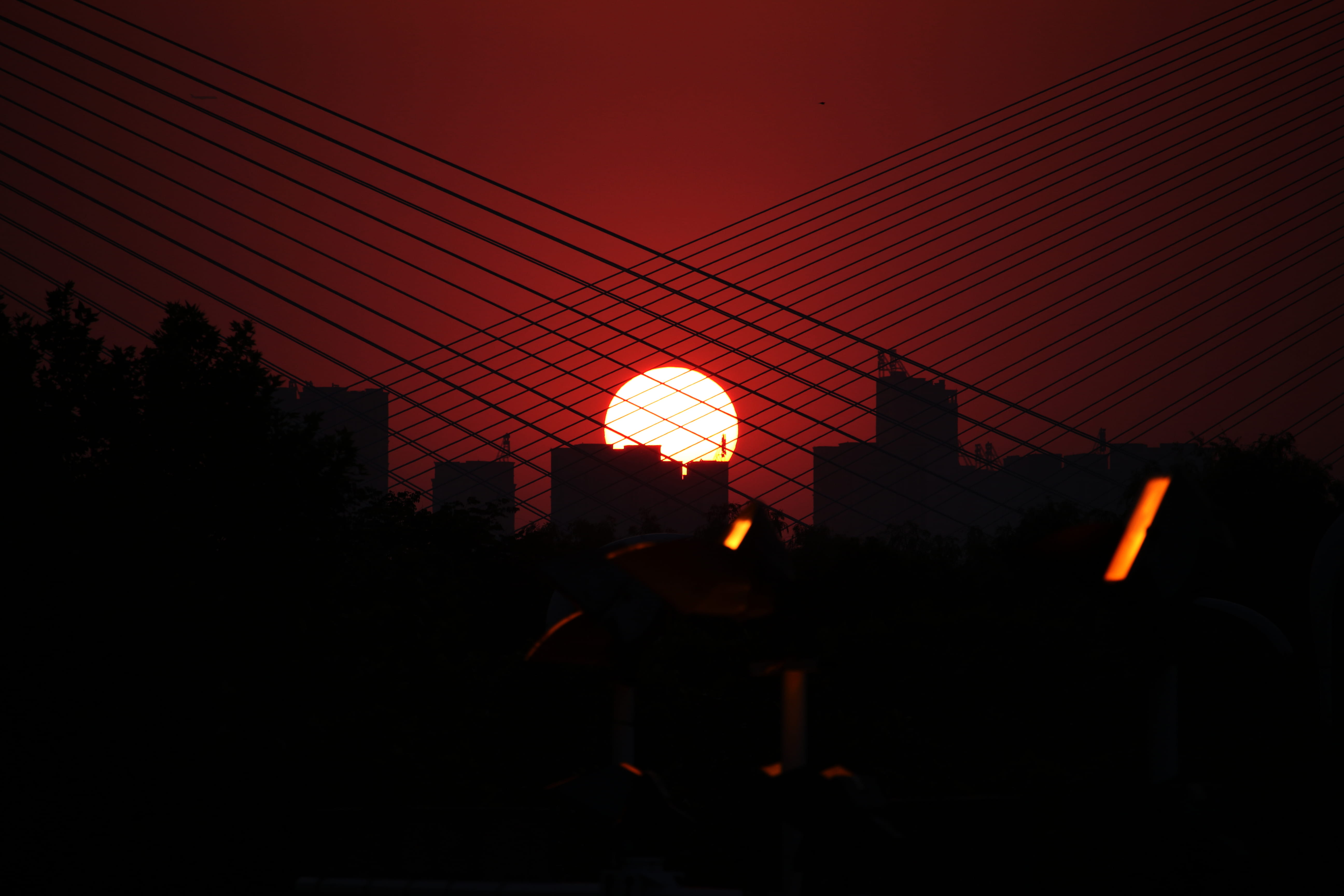 china, wuhan, silhouette, sky, architecture, built structure
