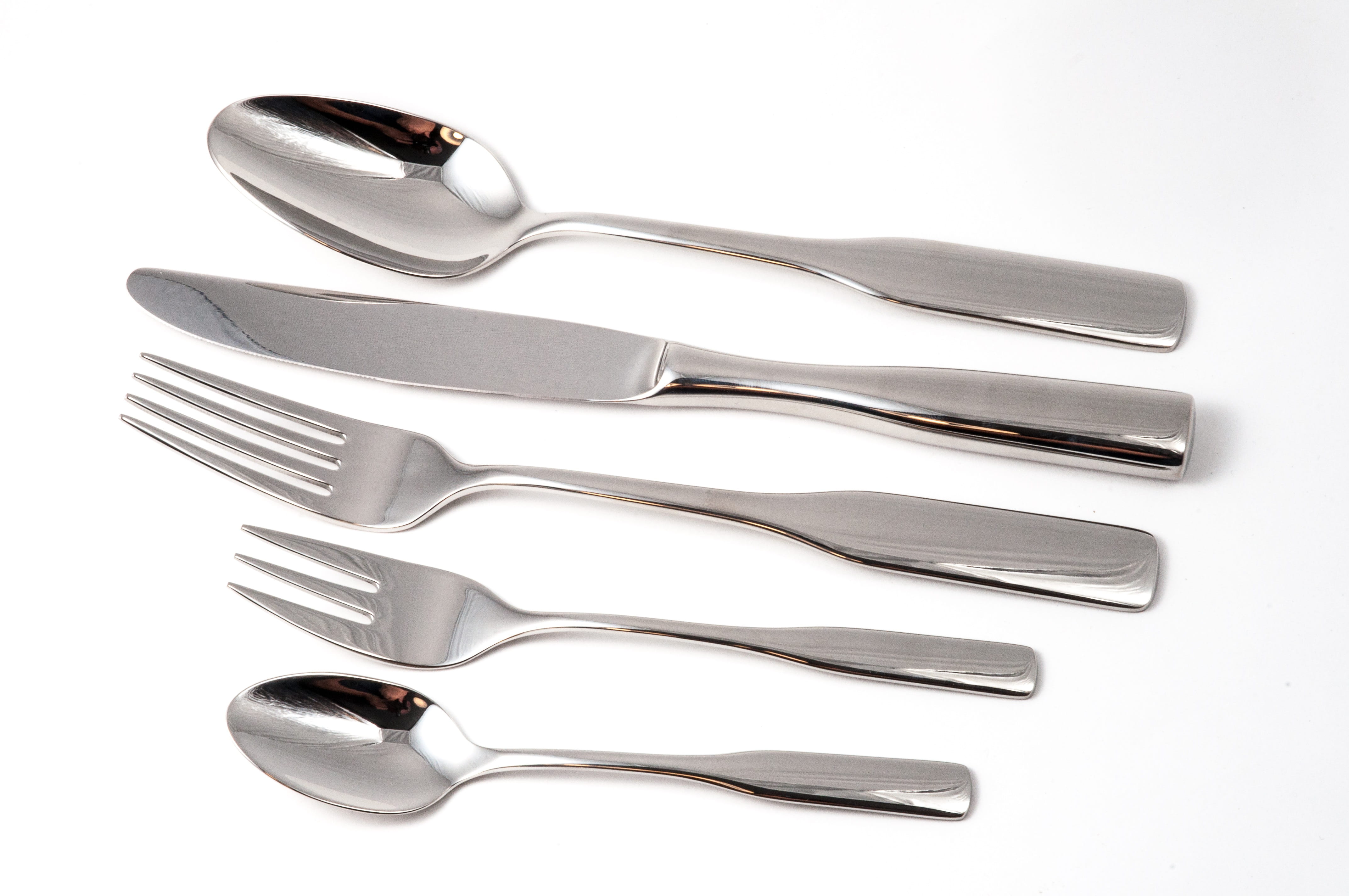 Silver Spoon Near Silver Kitchen Knife, cutlery, flatware, fork