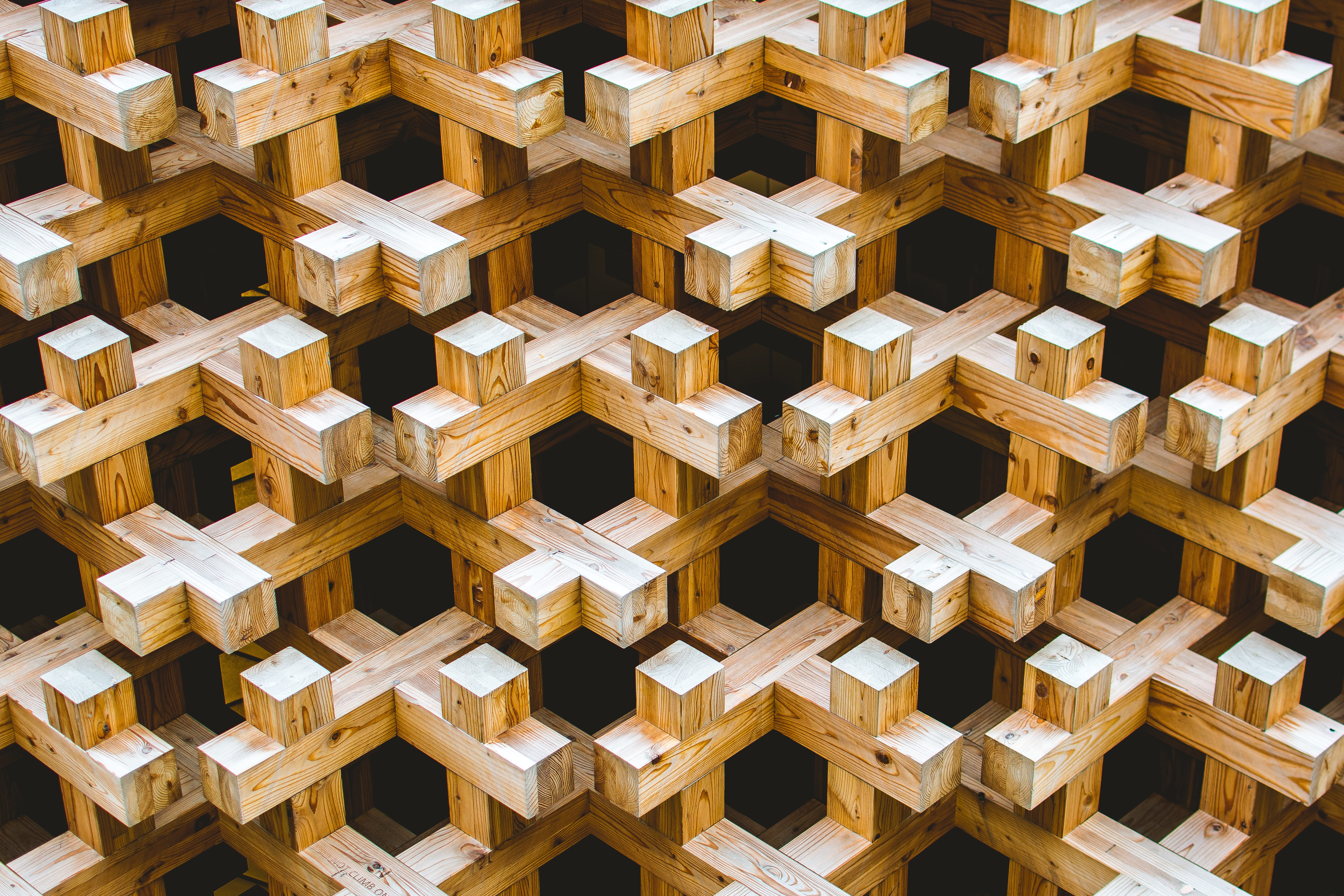 architecture, structure, design, pattern, abstract, wood, full frame