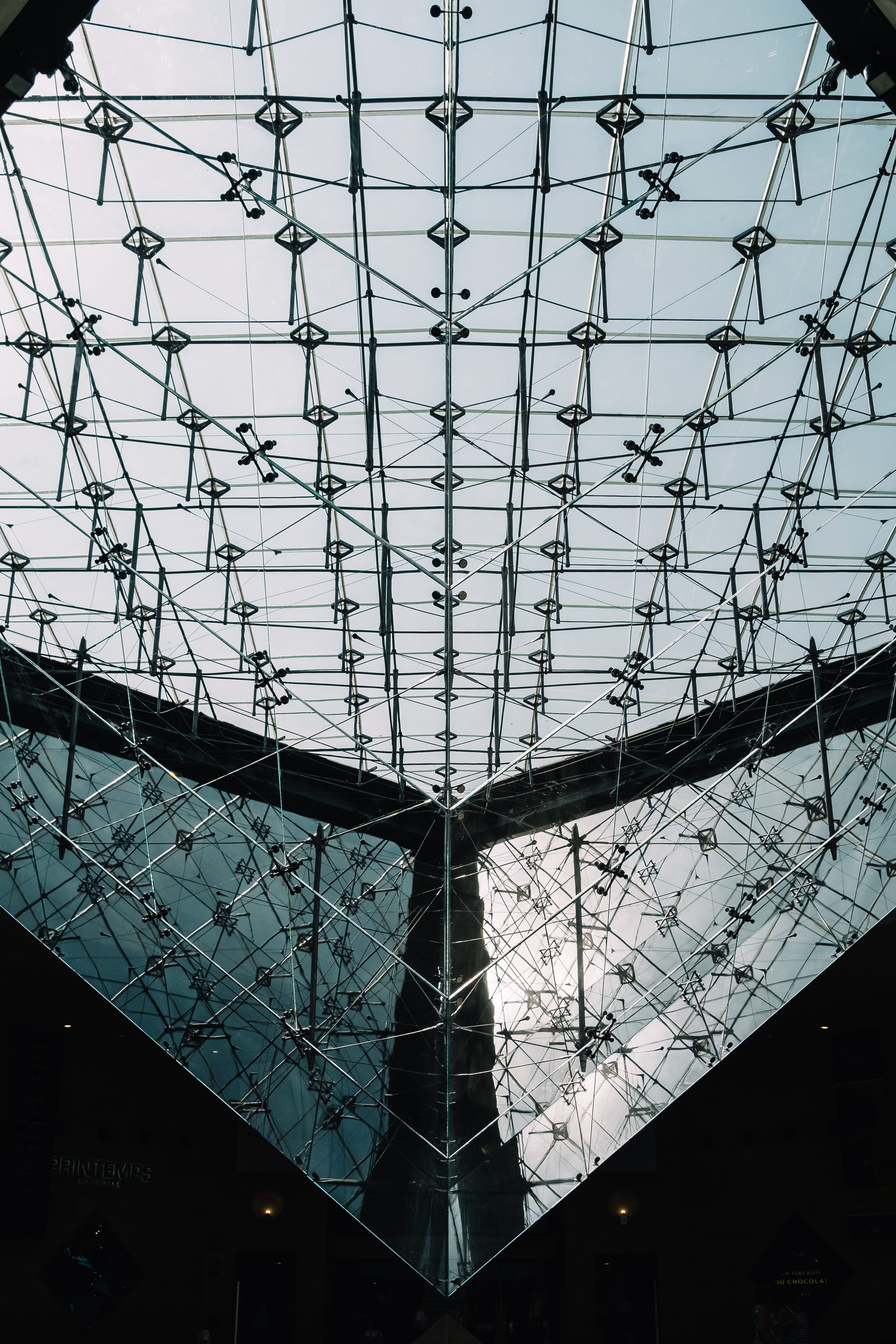 clear glass panel, building, architecture, window, skylight, paris