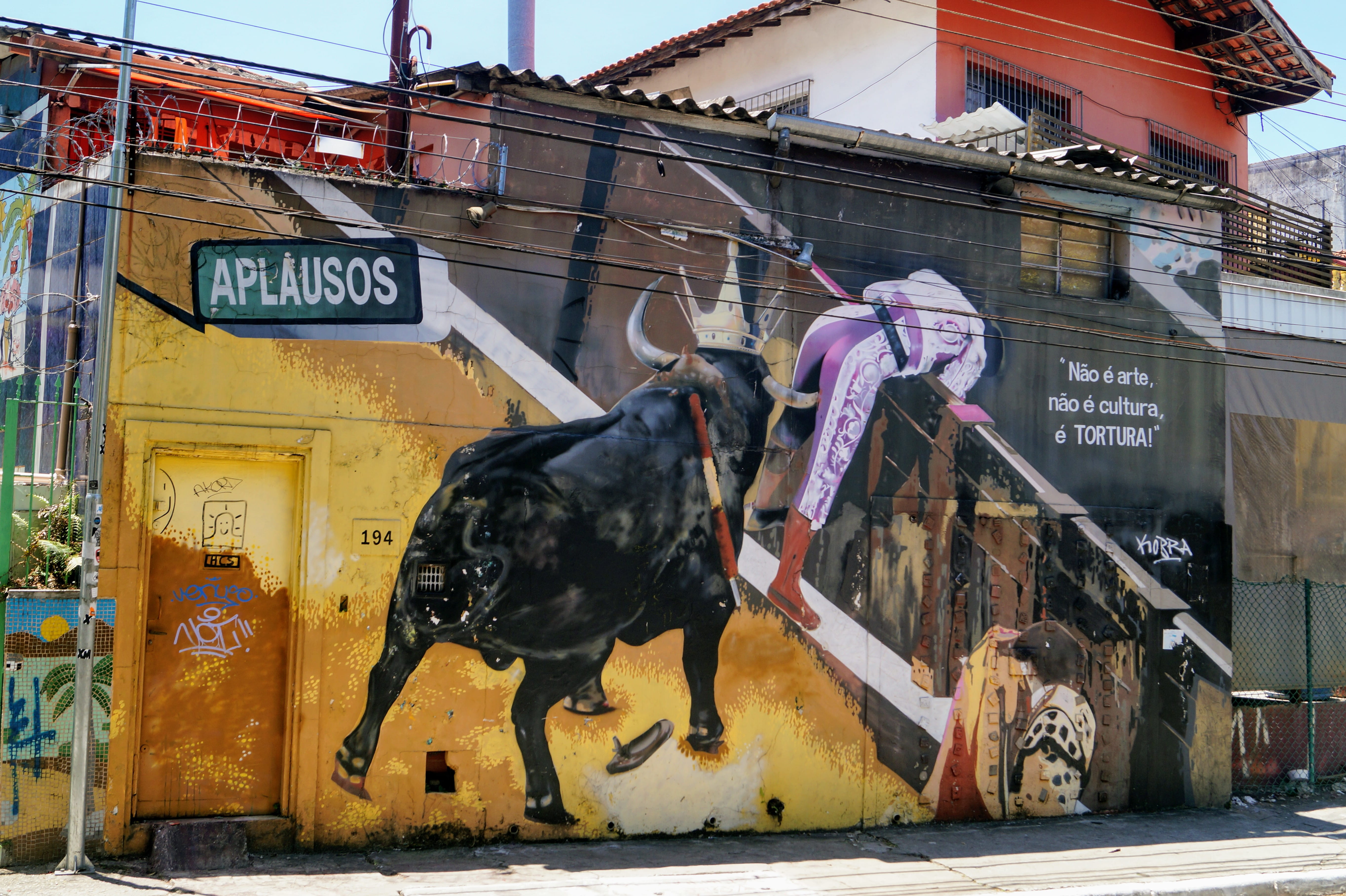 brazil, são paulo, taurus, bullfight, torrero, graffiti, street art