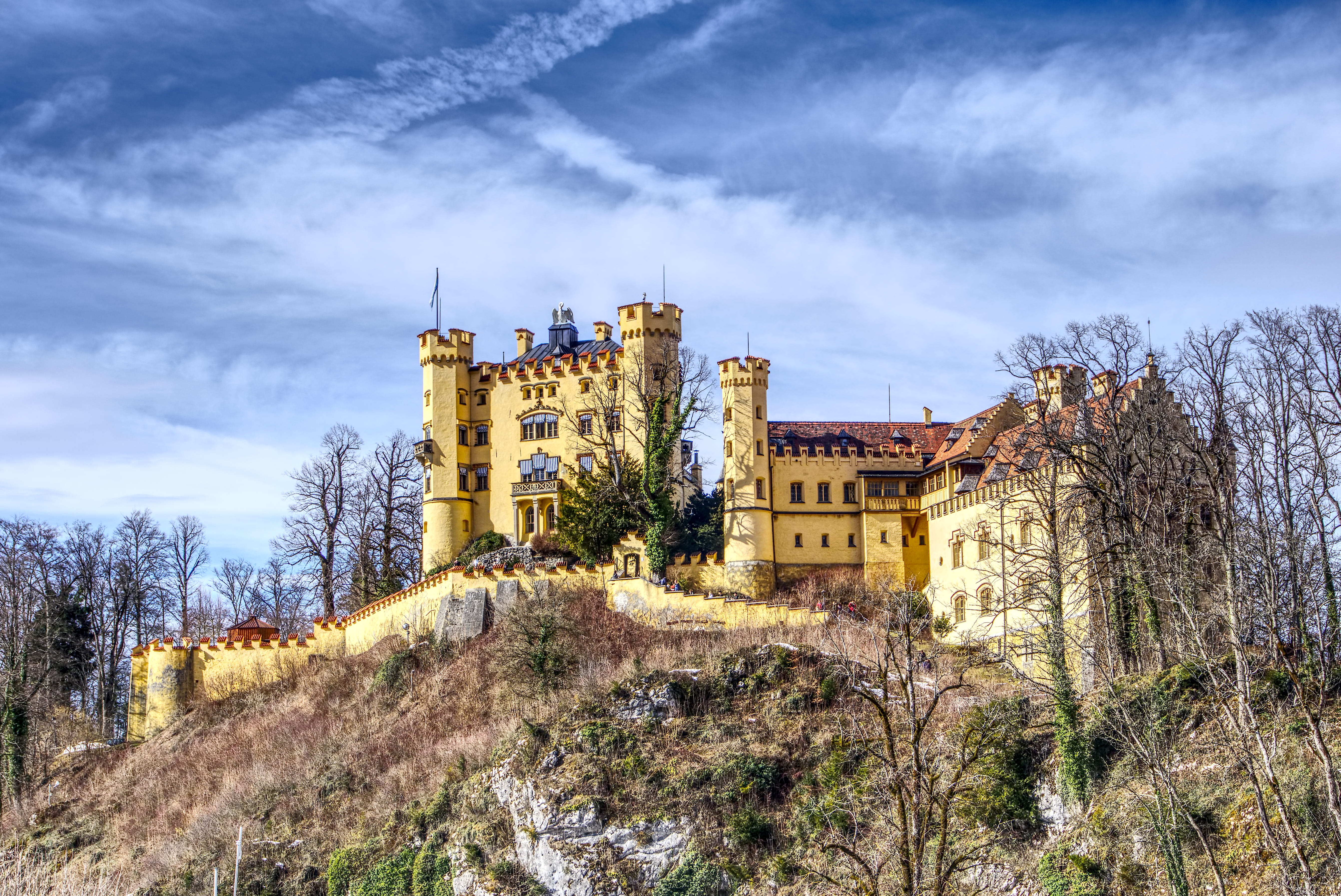 hohenschwangau, castle, füssen, bavaria, germany, baroque