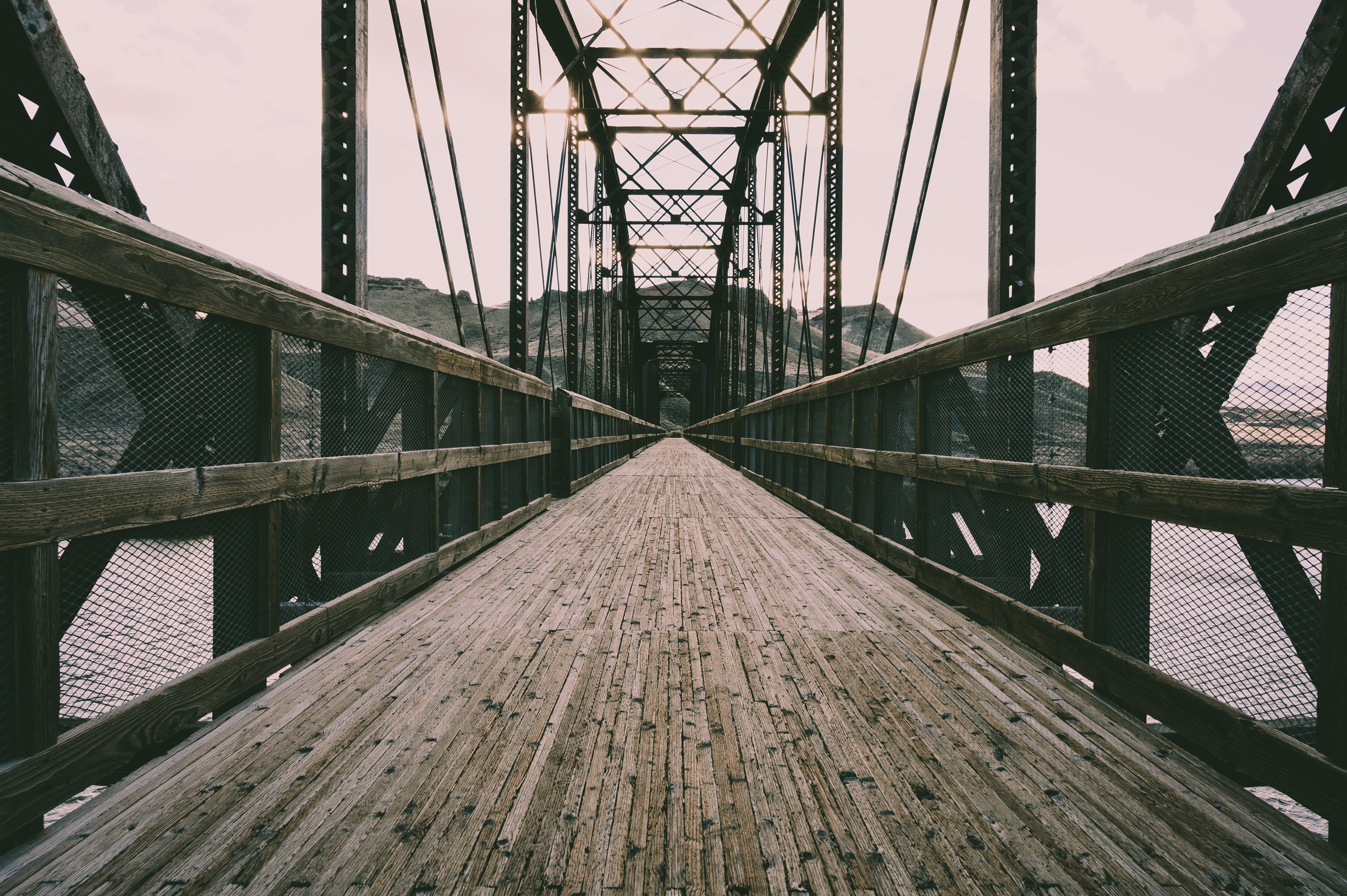 Empty Brown Bridge, architecture, connection, construction, guidance