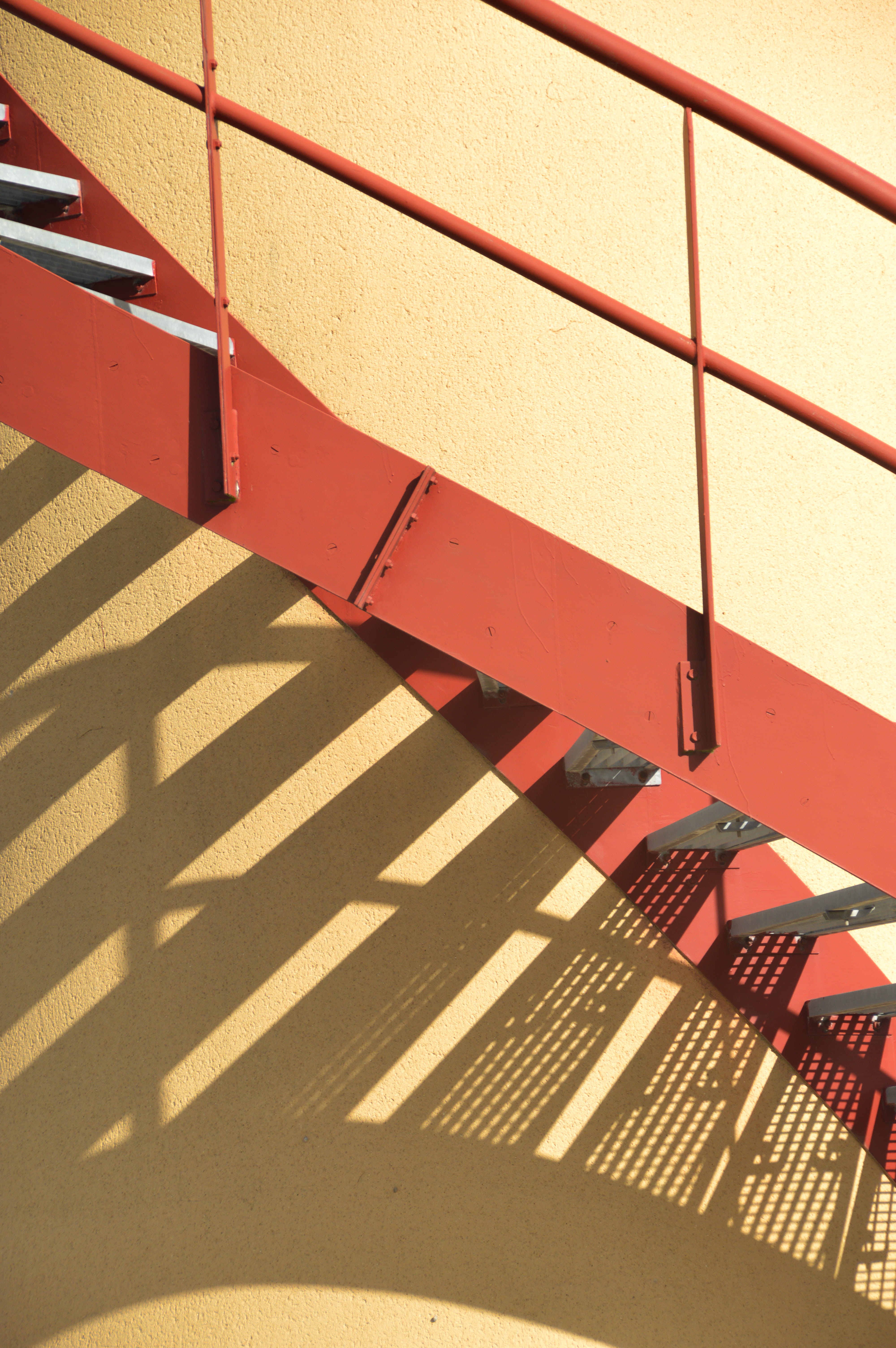 red, shadow, sunlight, architecture, day, pattern, no people