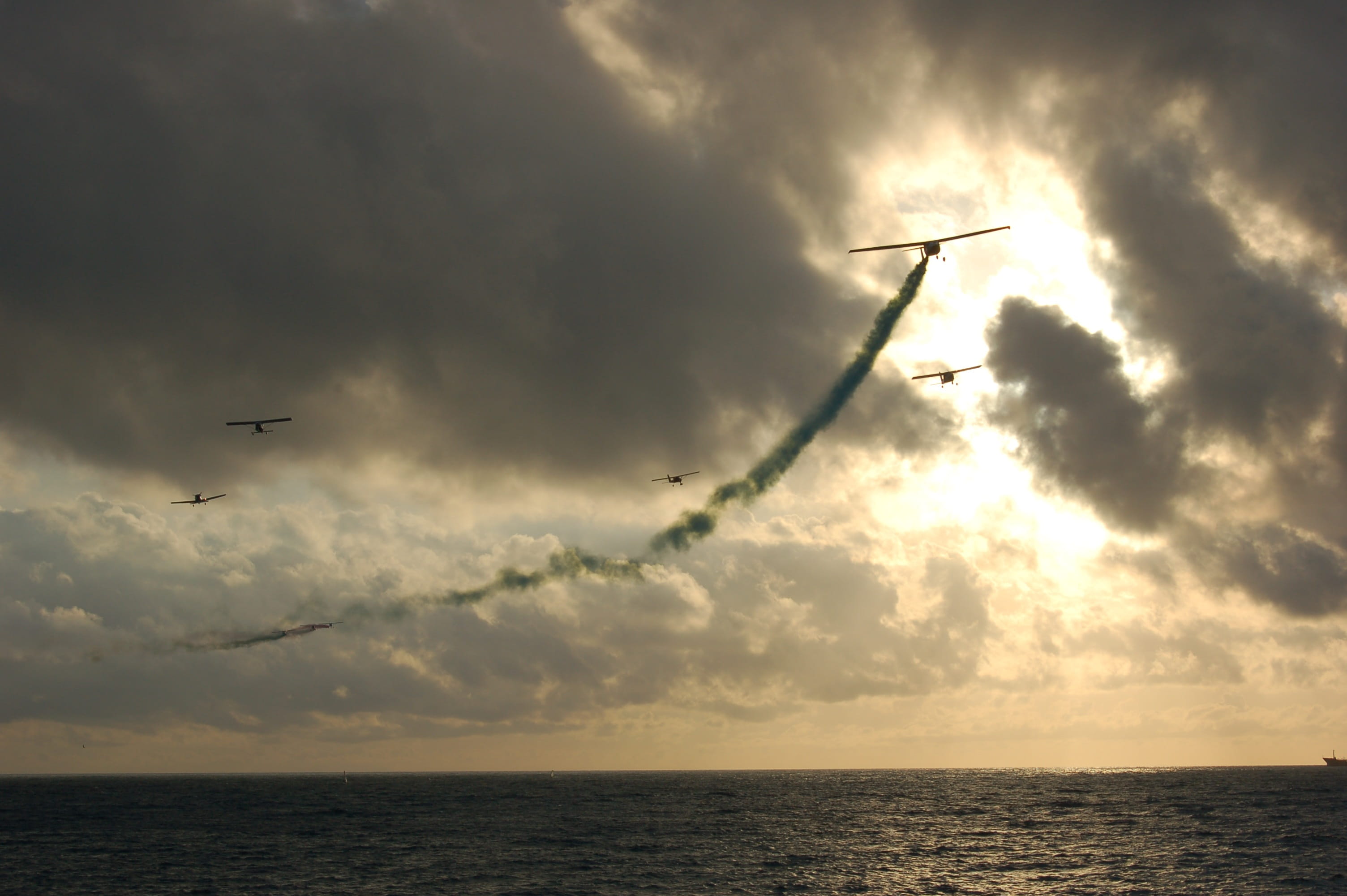 sunset, aircraft, the air force, aviation, landscape, horizon