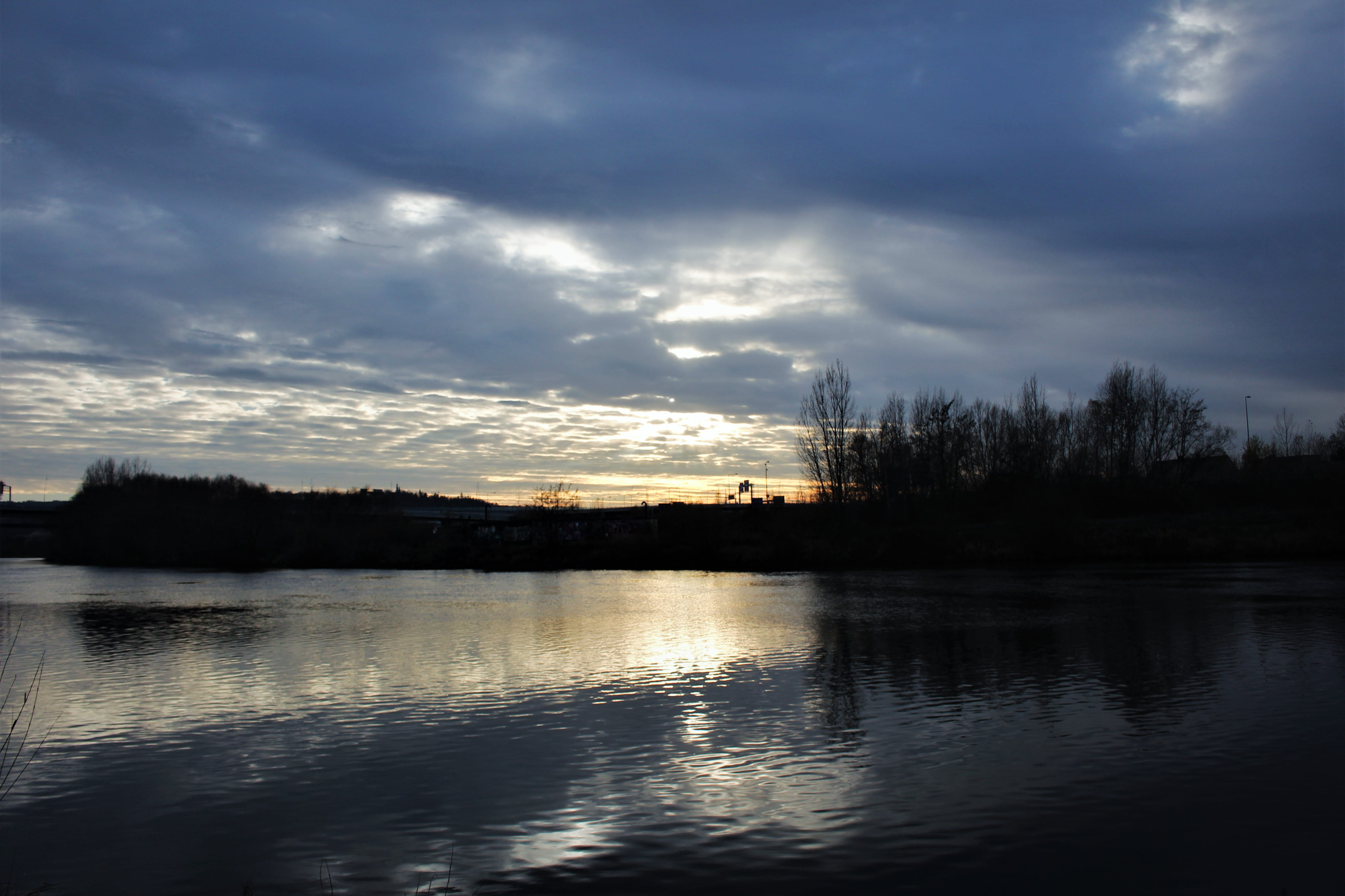 water, mirror, mirrored, reflection, depression, blue, cloud - sky