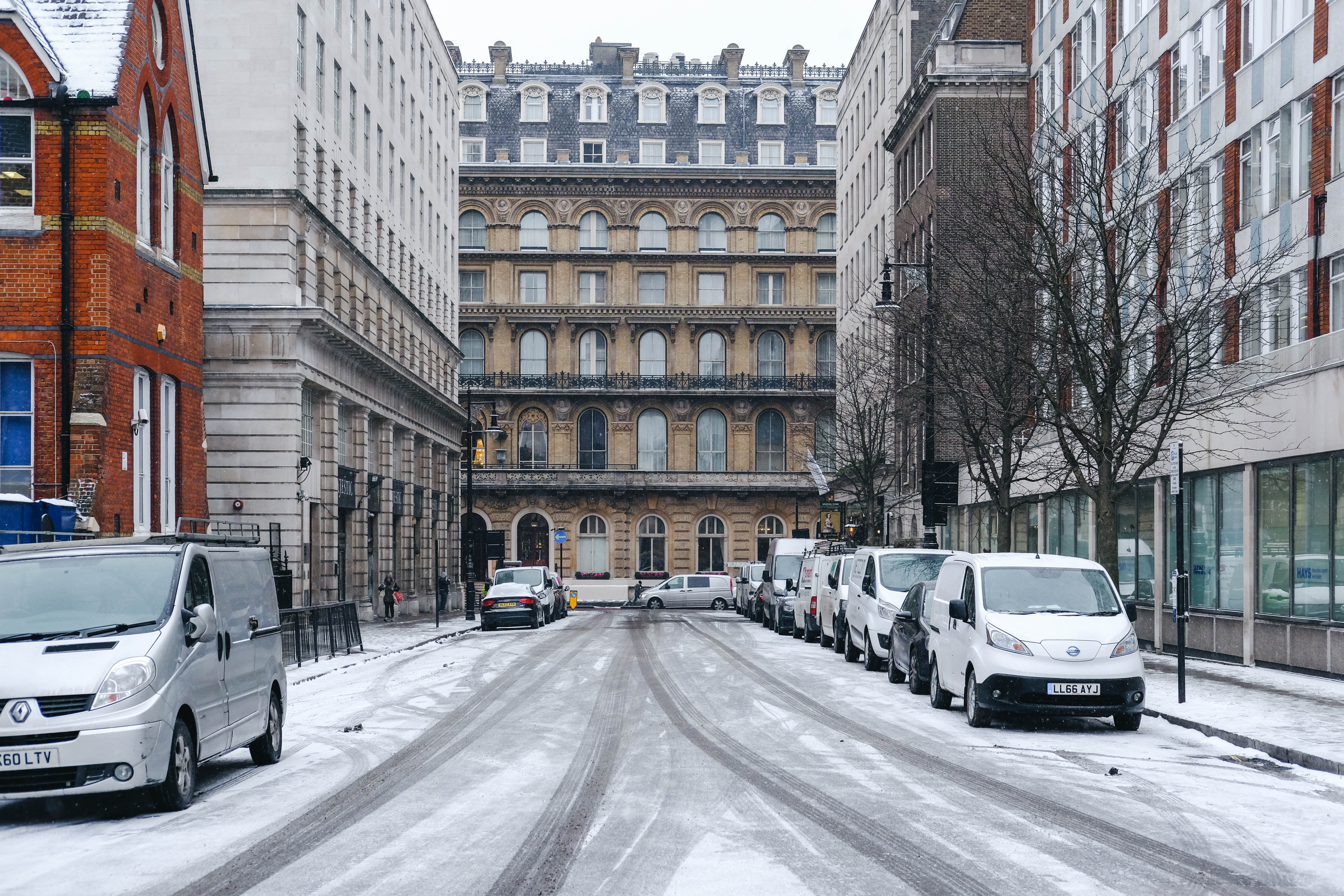 london, united kingdom, england, snow, winter, street, road