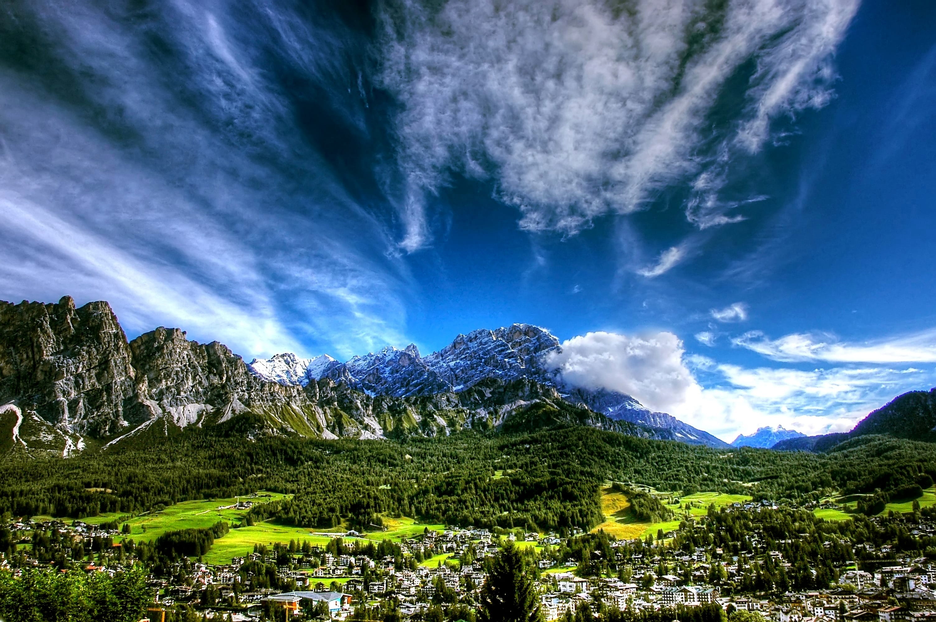 Green Trees Under Cloudy Sky, clouds, dramatic, environment, idyllic