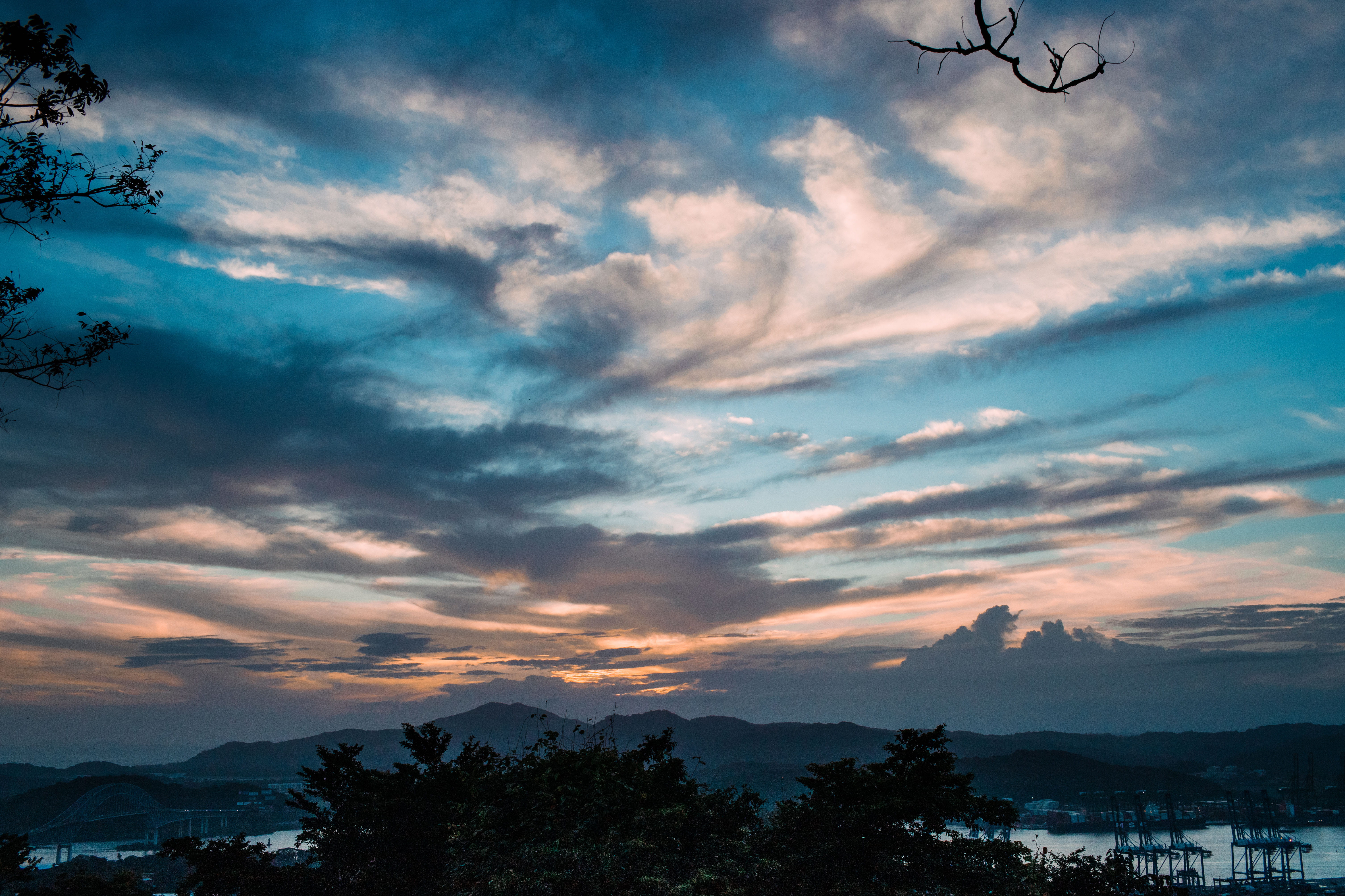 White Clouds, blue sky, cloudscape, dawn, daylight, dramatic