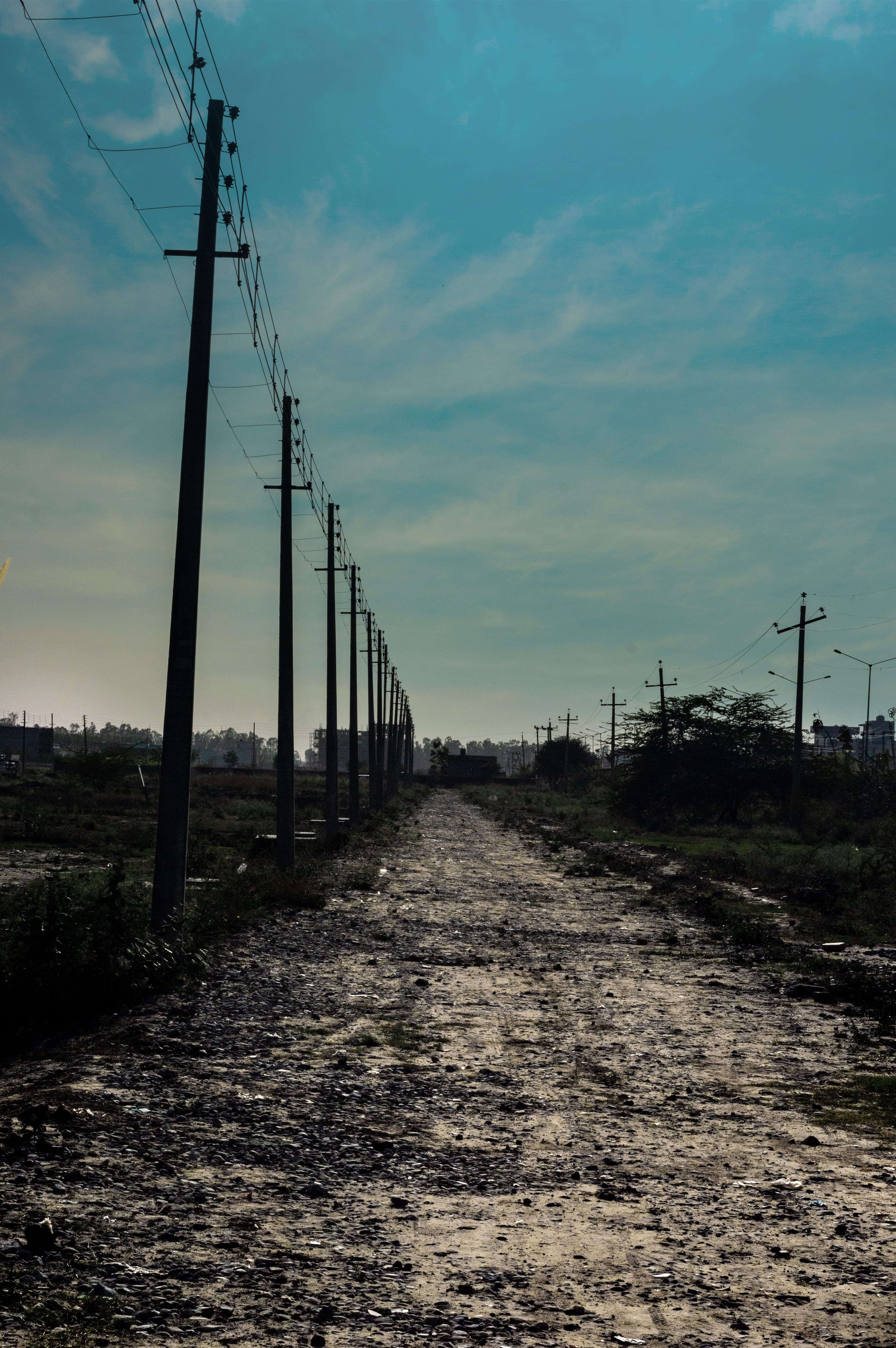 sky, the way forward, connection, direction, no people, cable