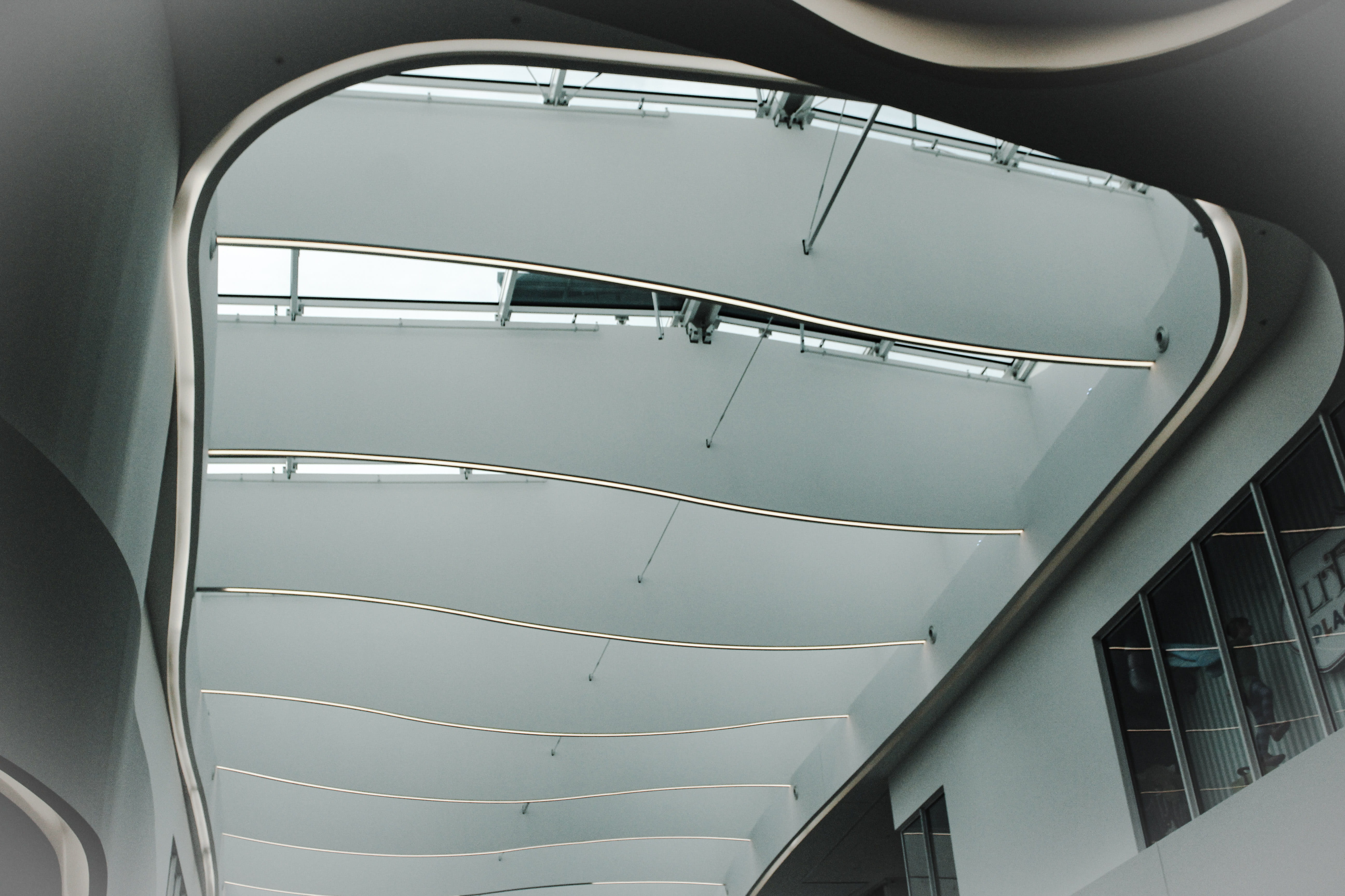 White and Grey Building Ceiling, architecture, contemporary, design
