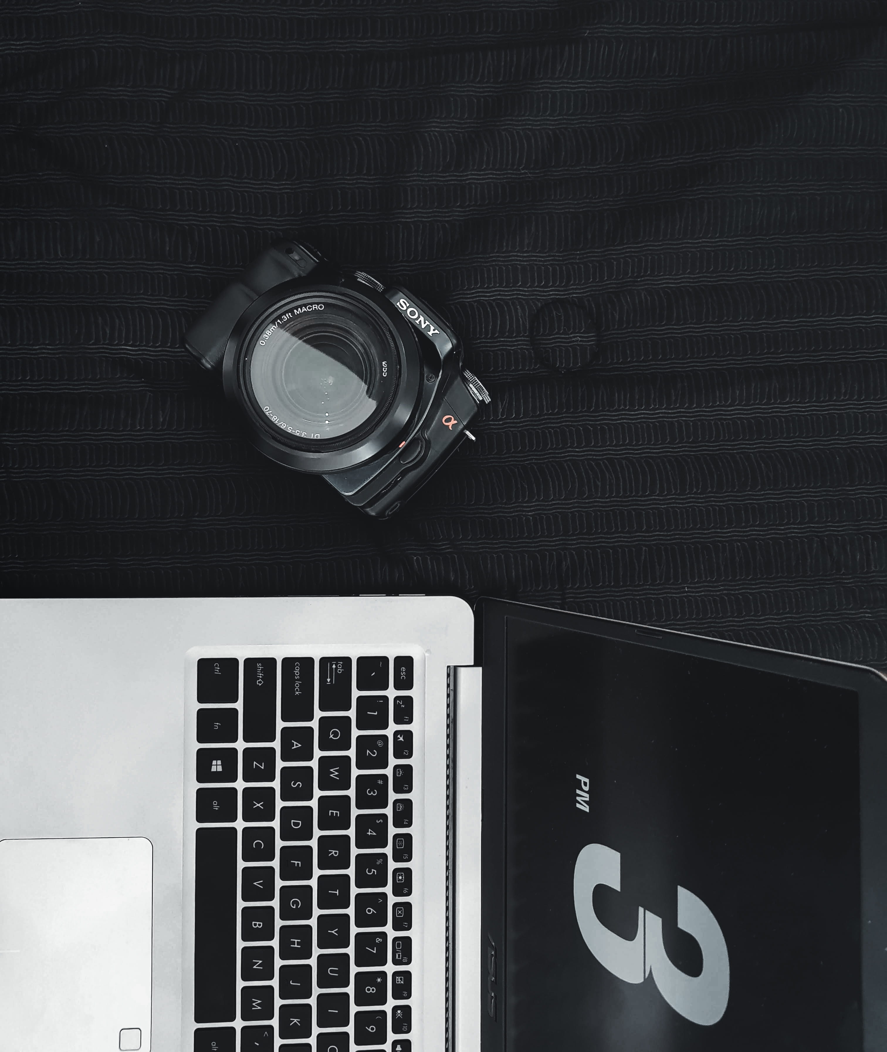 MacBook Pro, camera, laptop, tech, technology, flat lay, creative