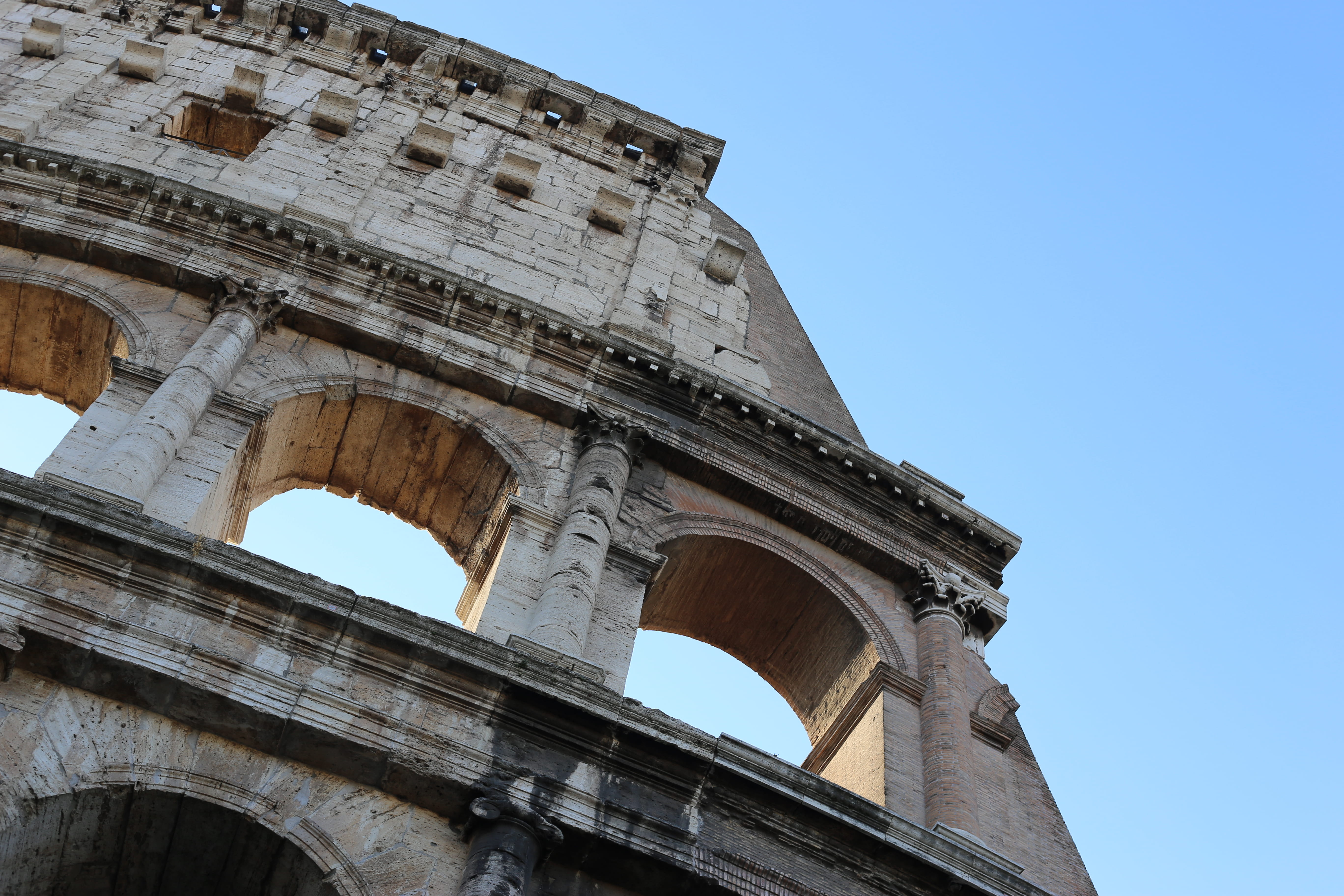 gray coliseum, architecture, built structure, low angle view