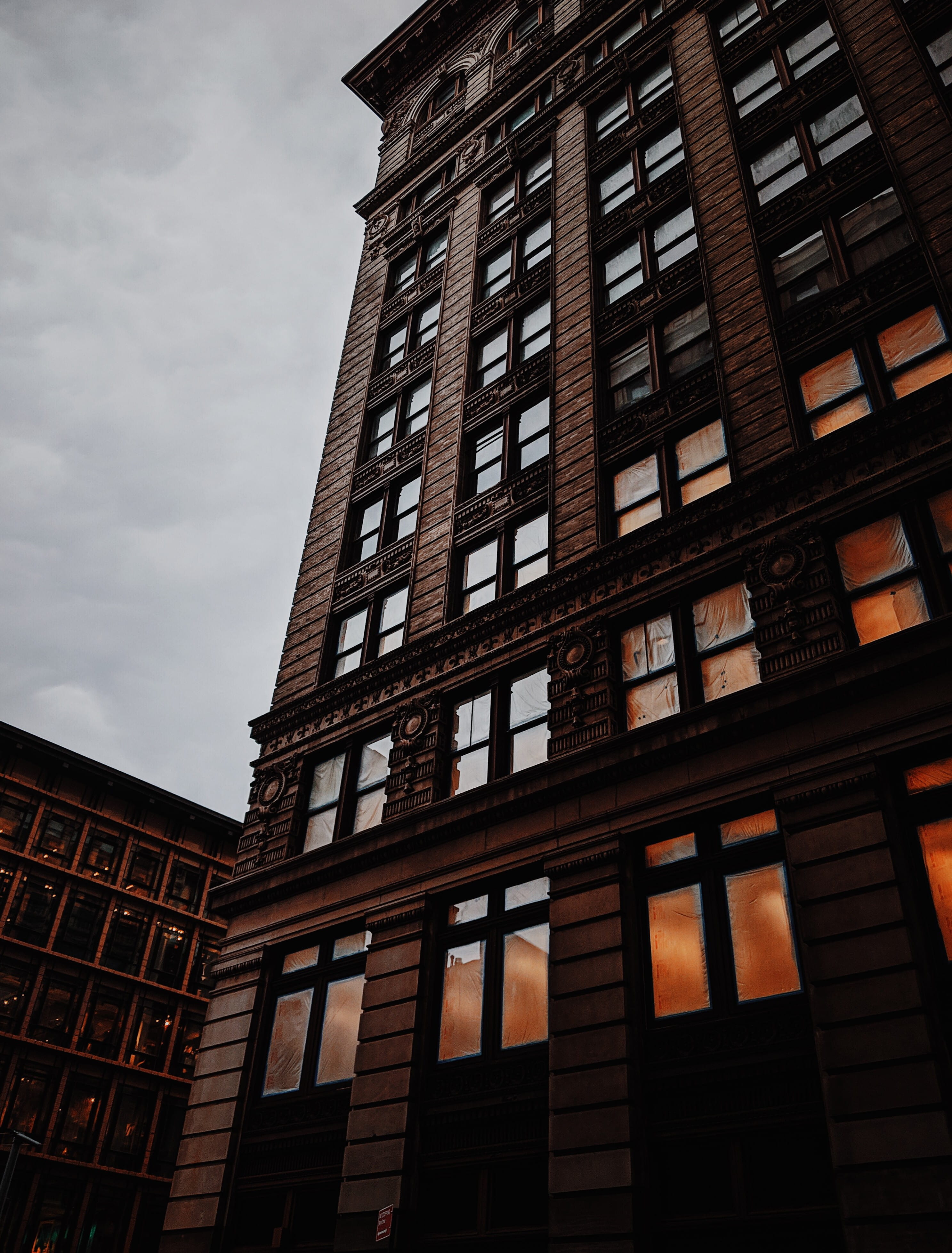 brown concrete building, low angle view, architecture, built structure