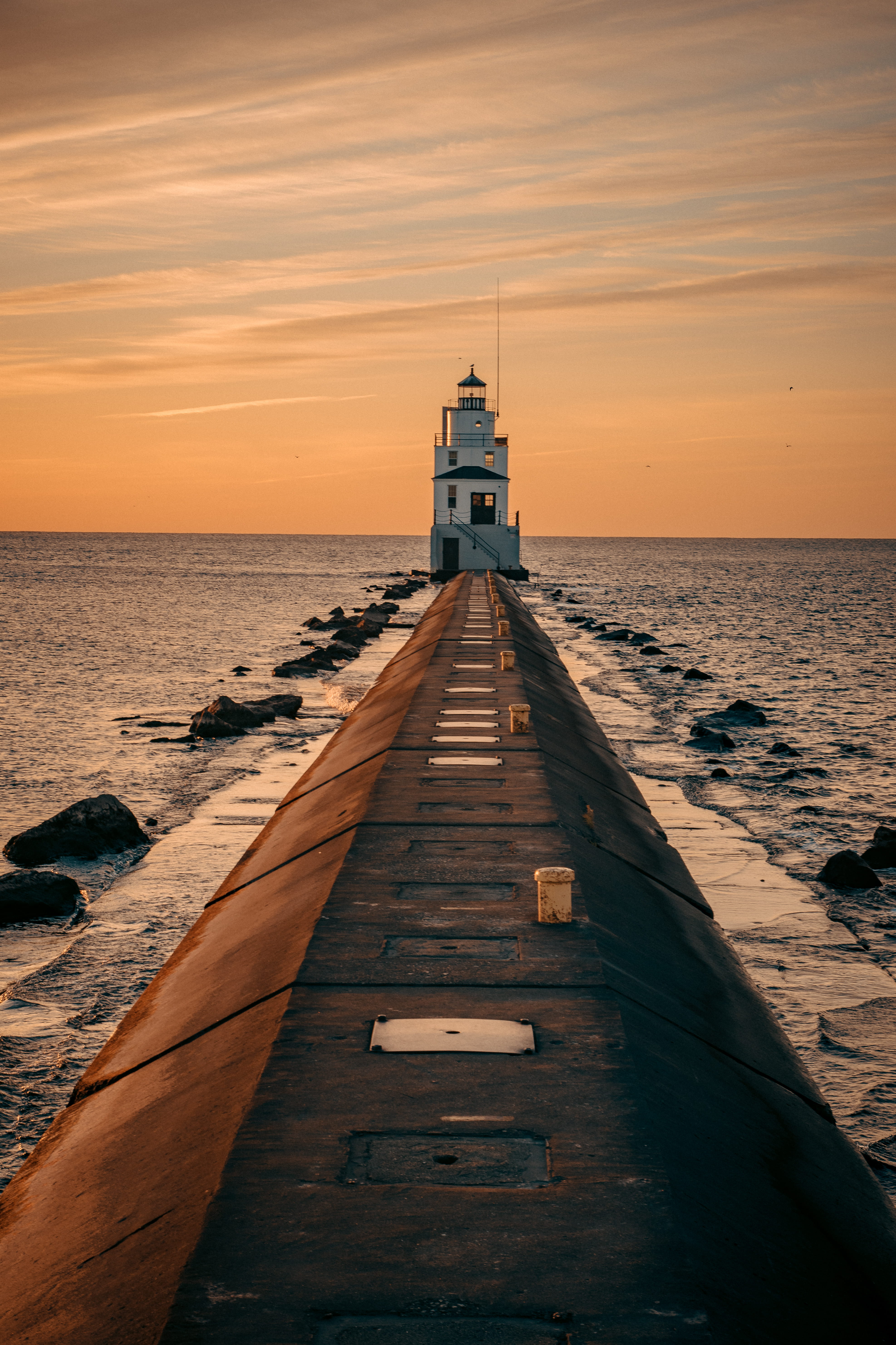 Lighthouse During Golden Hour, dawn, iphone wallpaper, mobile wallpaper
