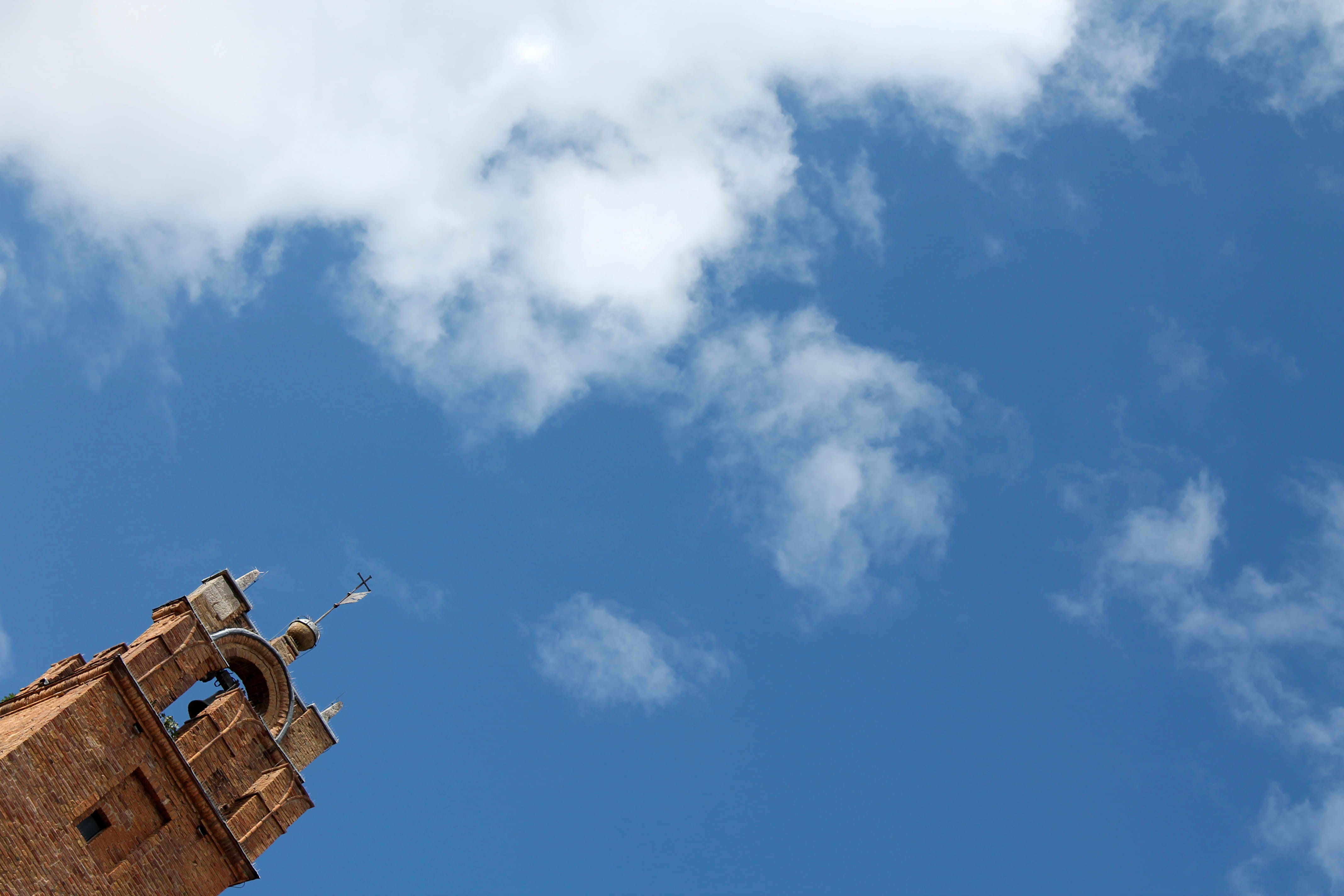 italy, clouds, sky, tower, architecture, cloud - sky, low angle view