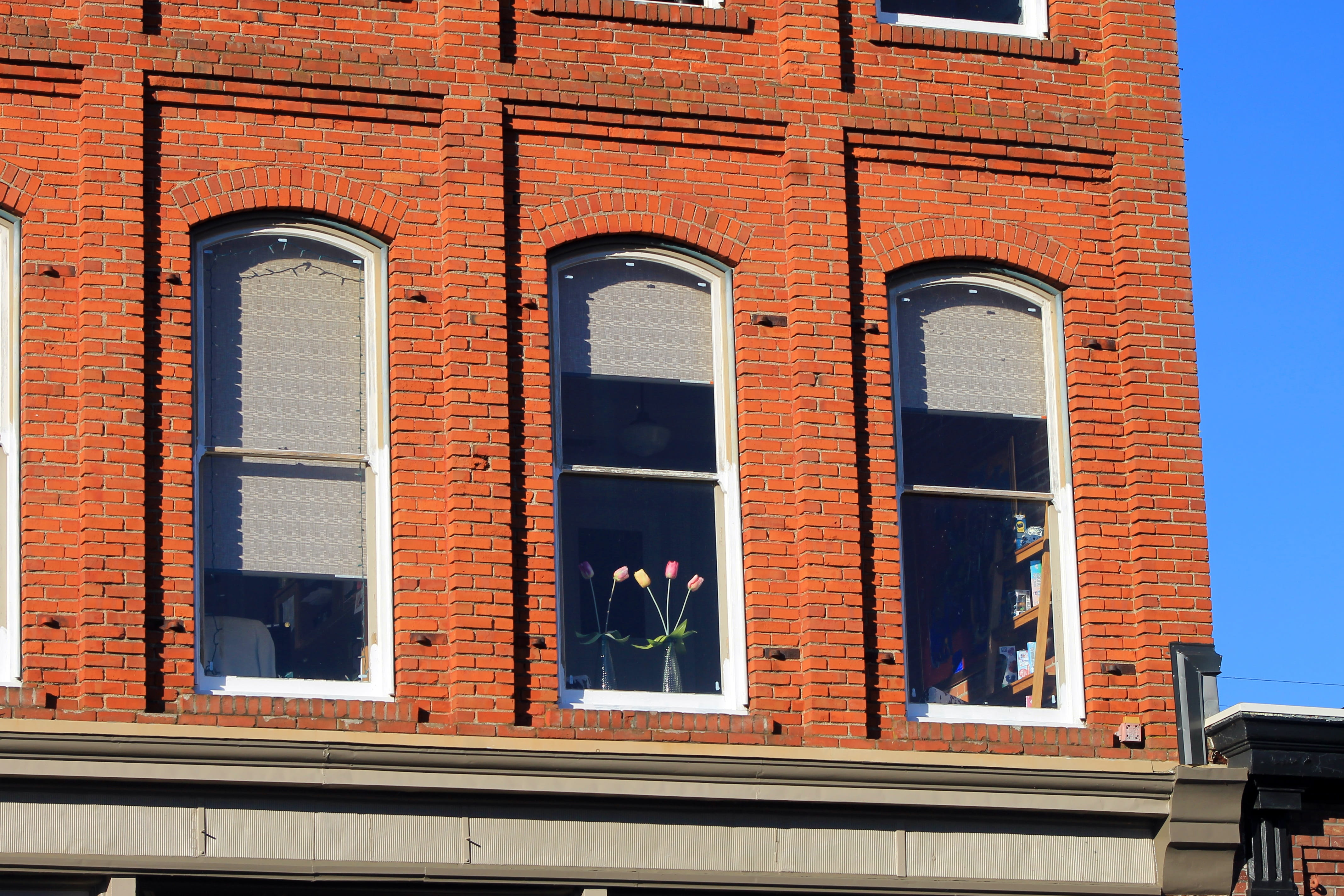 brick, building, windows, sky, architecture, built structure