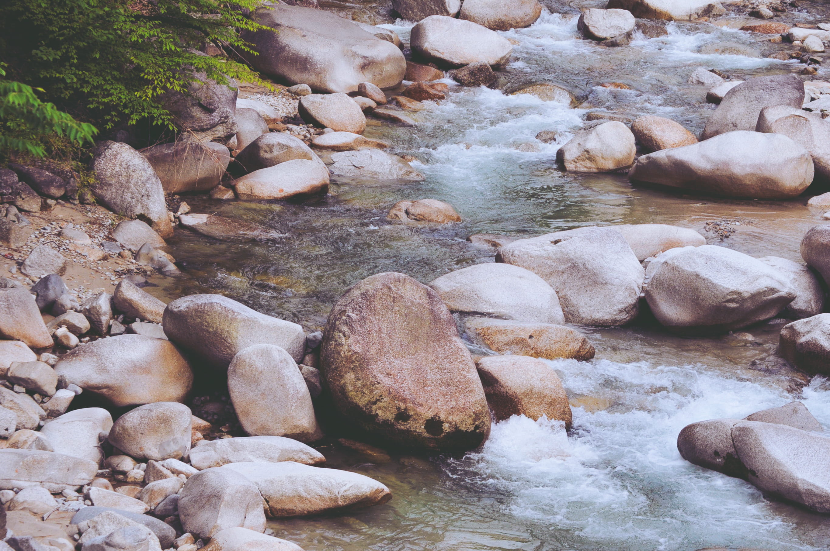 rock, background, hiking, solid, nature, explore, serene, river