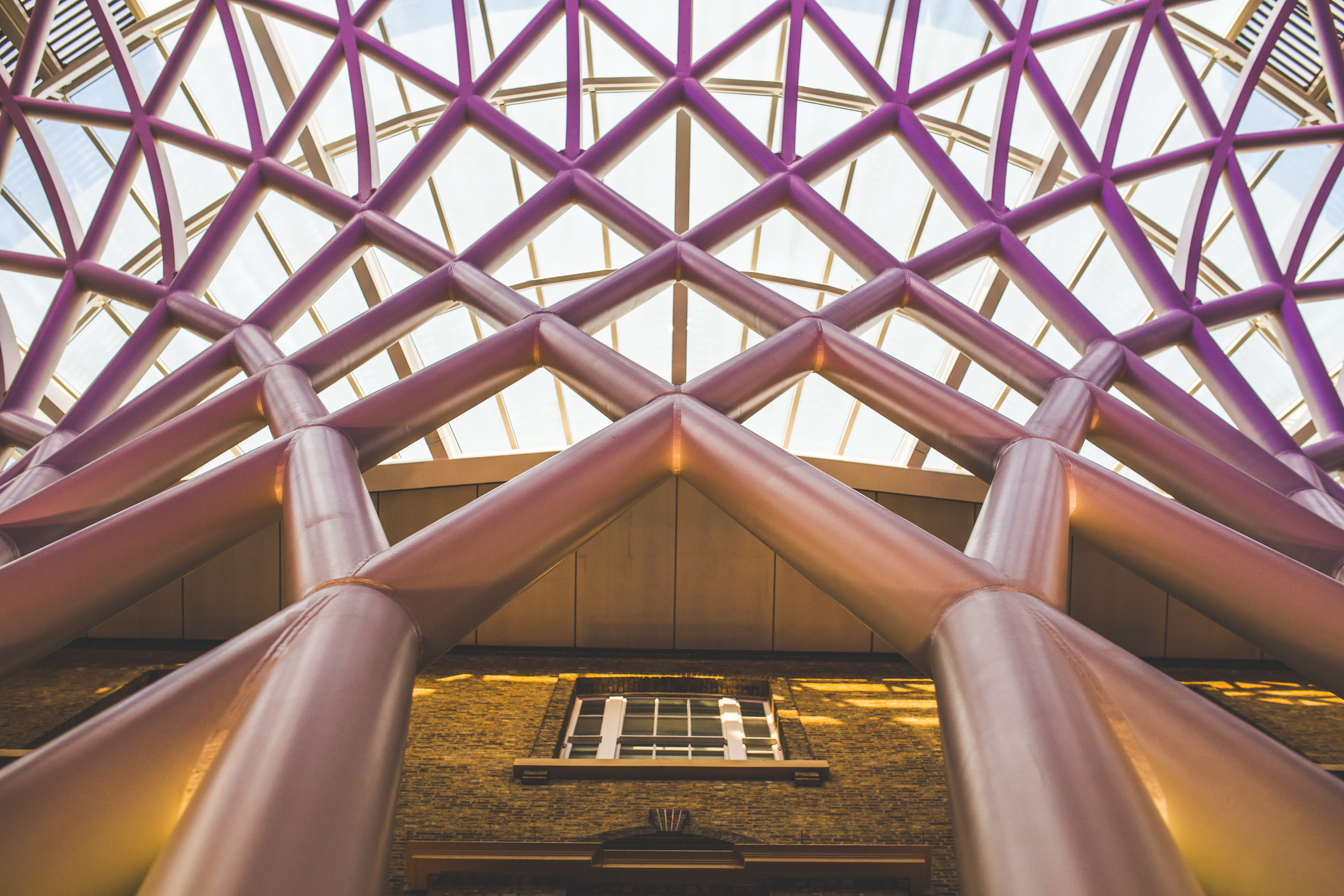 pipes, grid, arch, construction, building, engineering, architecture