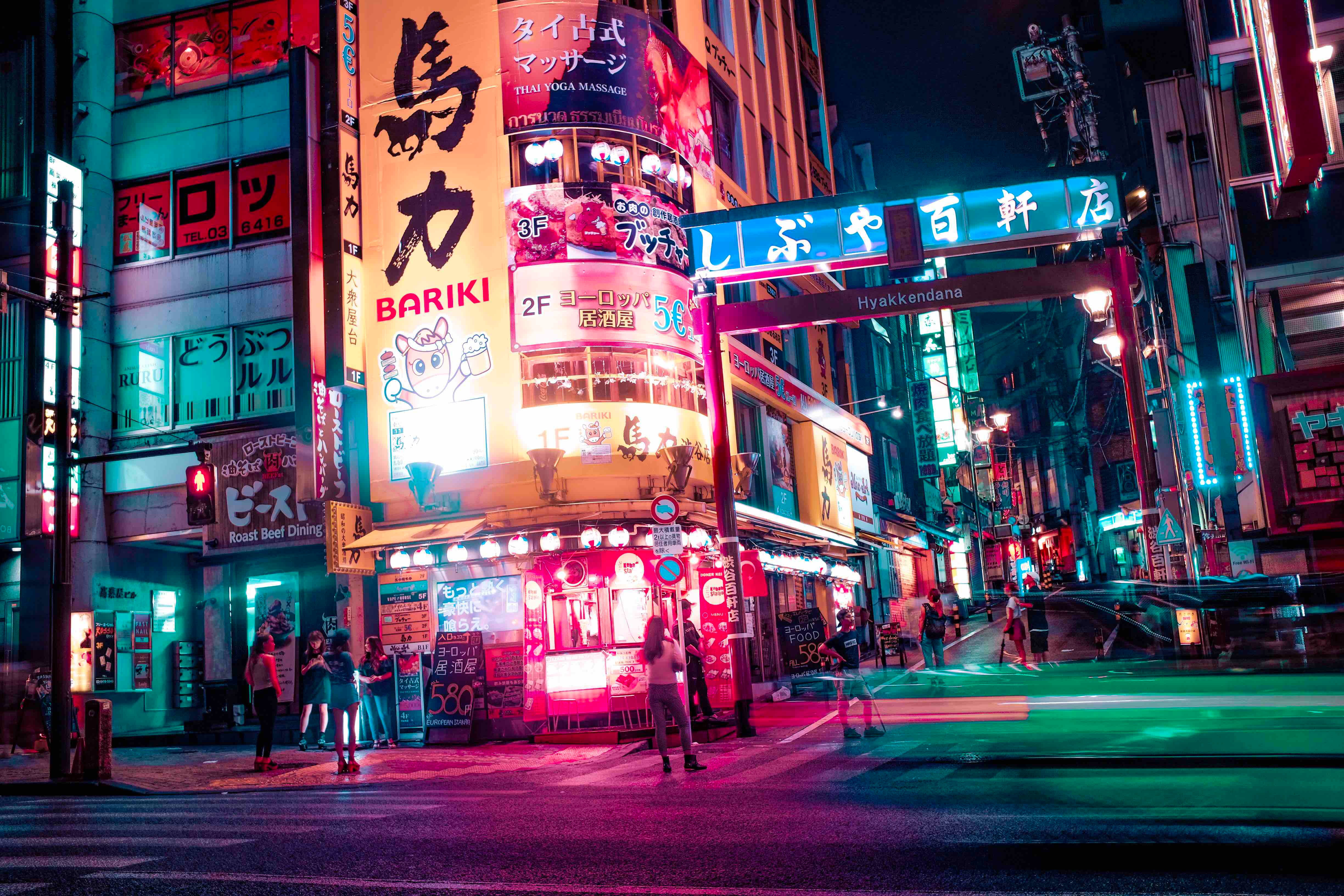 Tokyo Street, city and Urban, hD Wallpaper, japan, lights, neon