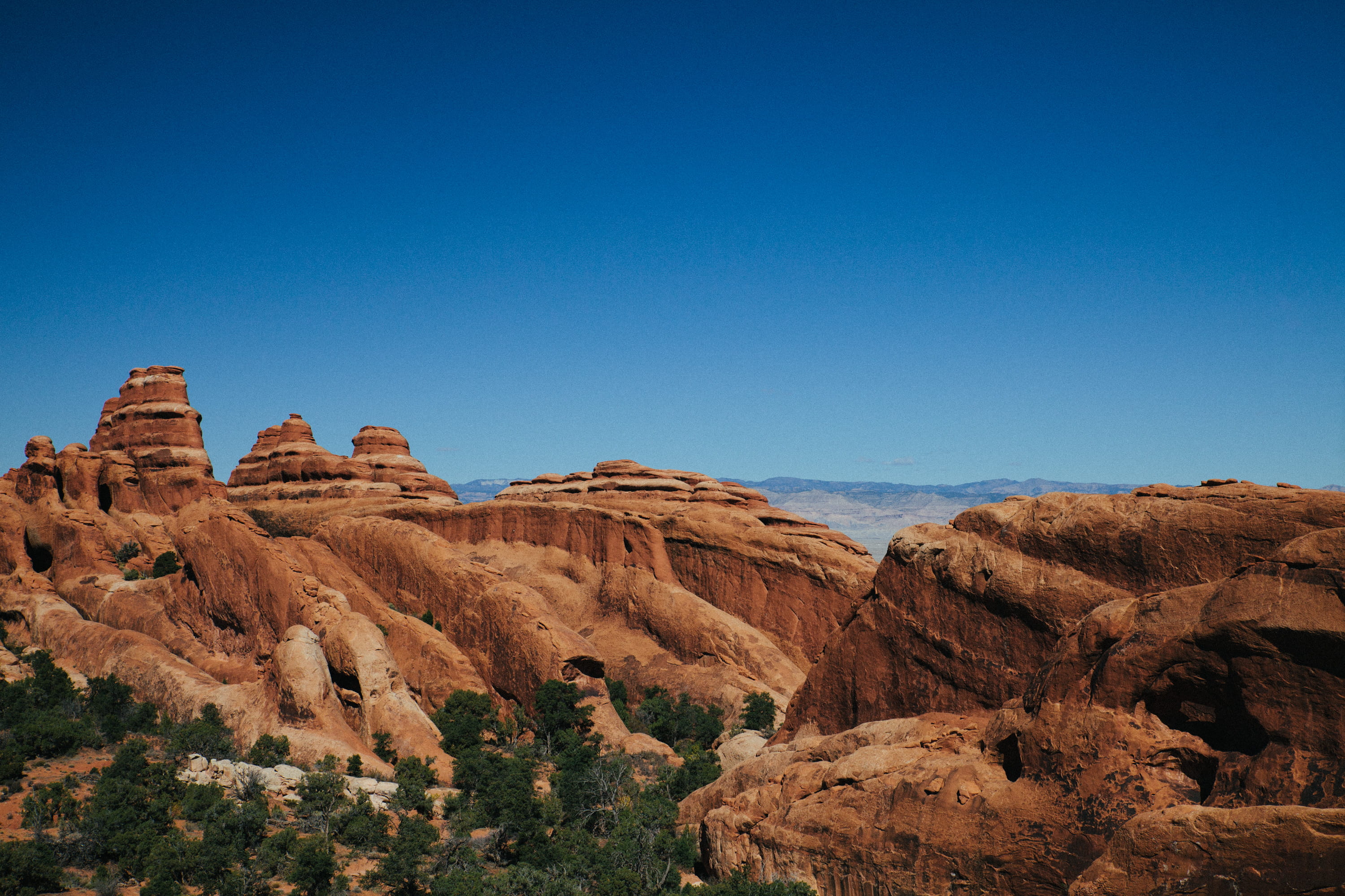 mountain, tree, blue sky, rock, mountain range, rock - object